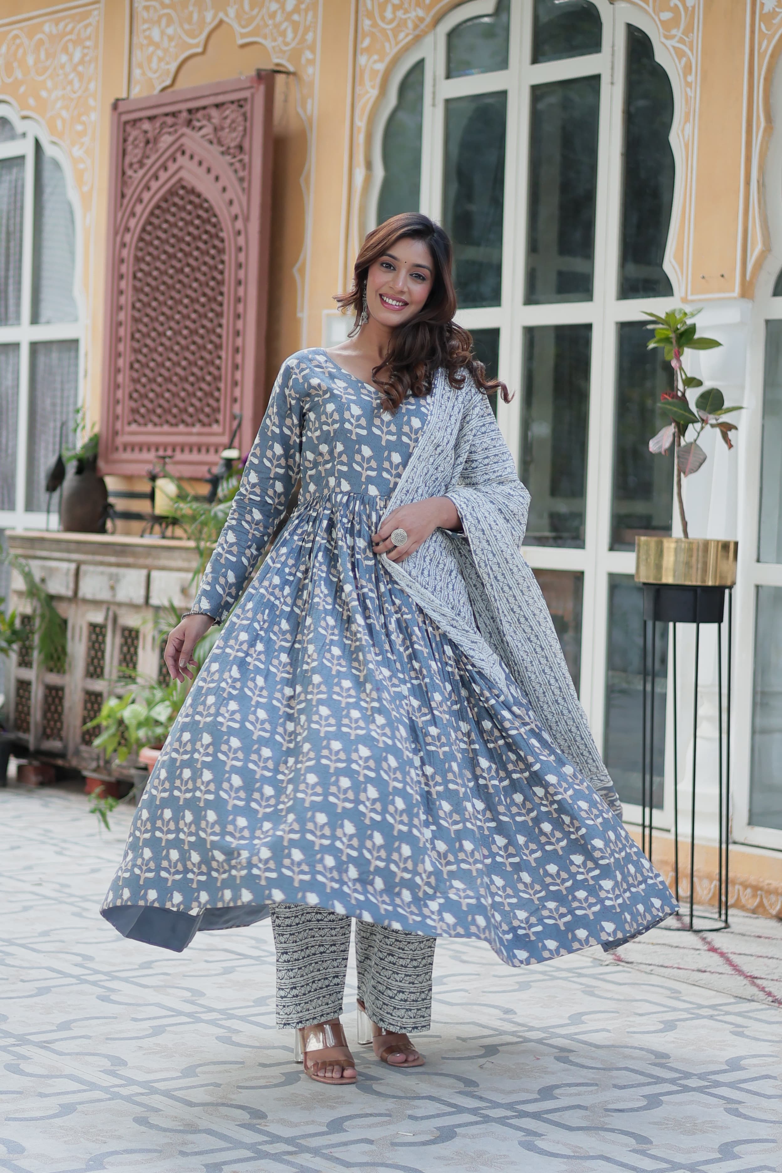 Premium Pure Cotton Kurti, Pant & Dupatta Set