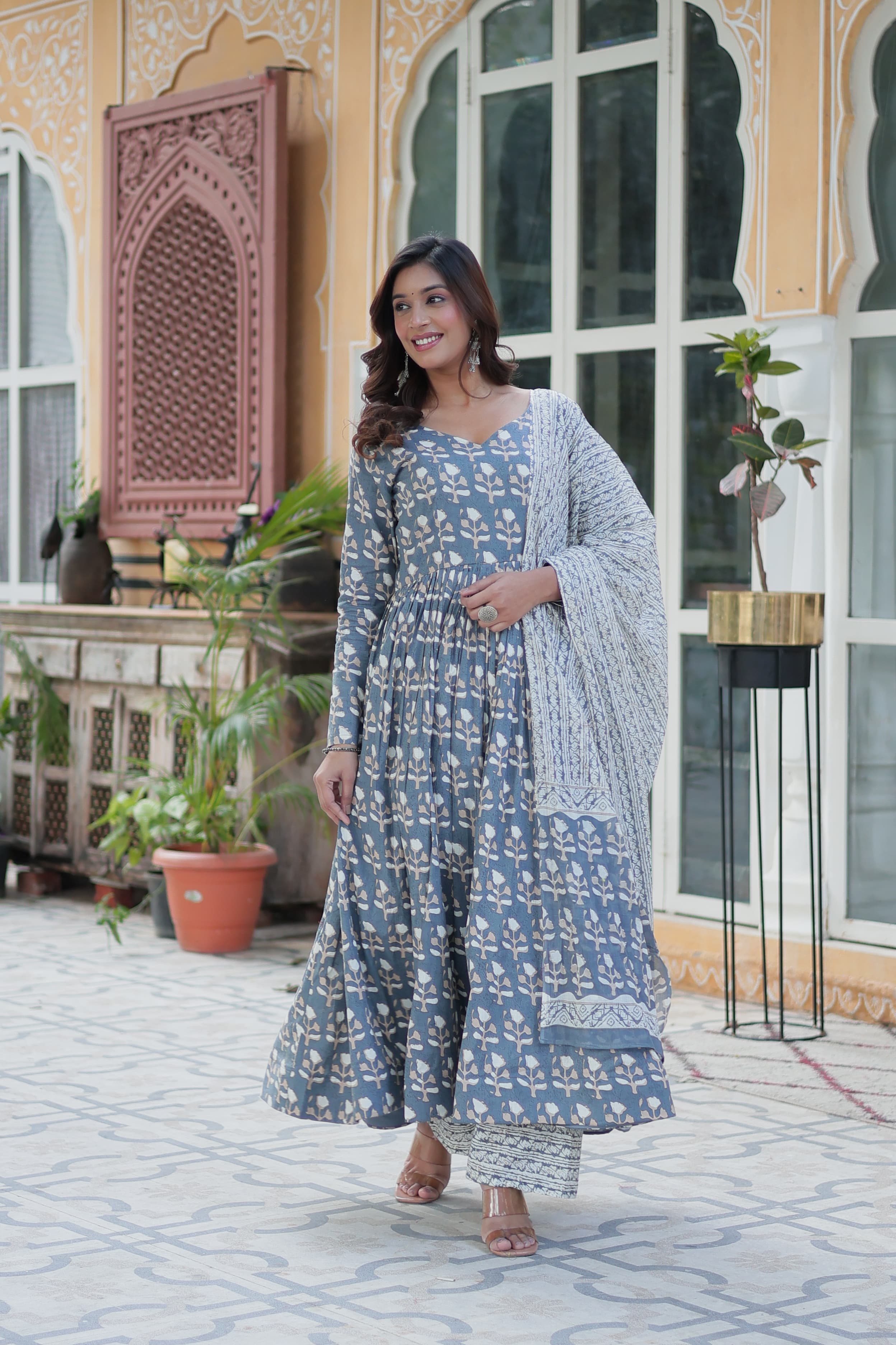 Premium Pure Cotton Kurti, Pant & Dupatta Set