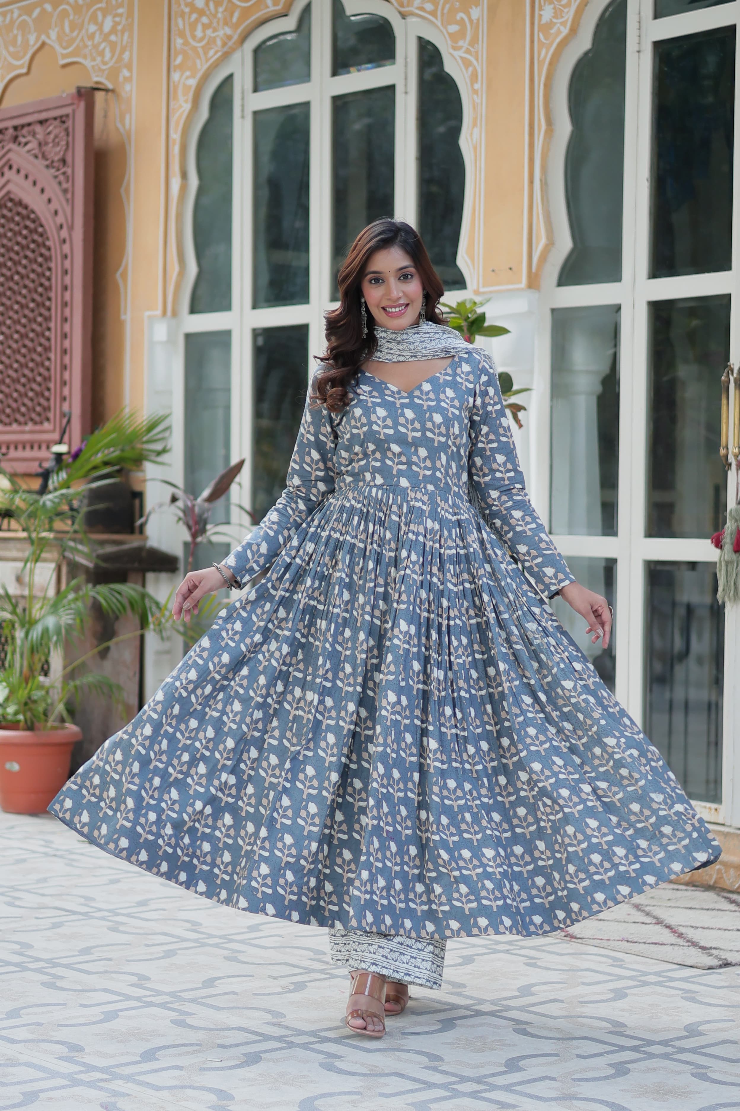 Premium Pure Cotton Kurti, Pant & Dupatta Set