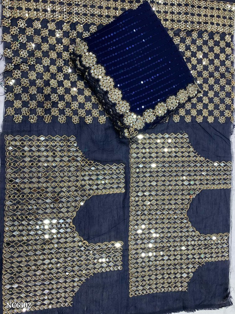 💠“Bollywood Blockbuster Georgette Saree – Heavy Mirror Work | Party Wear Set”
