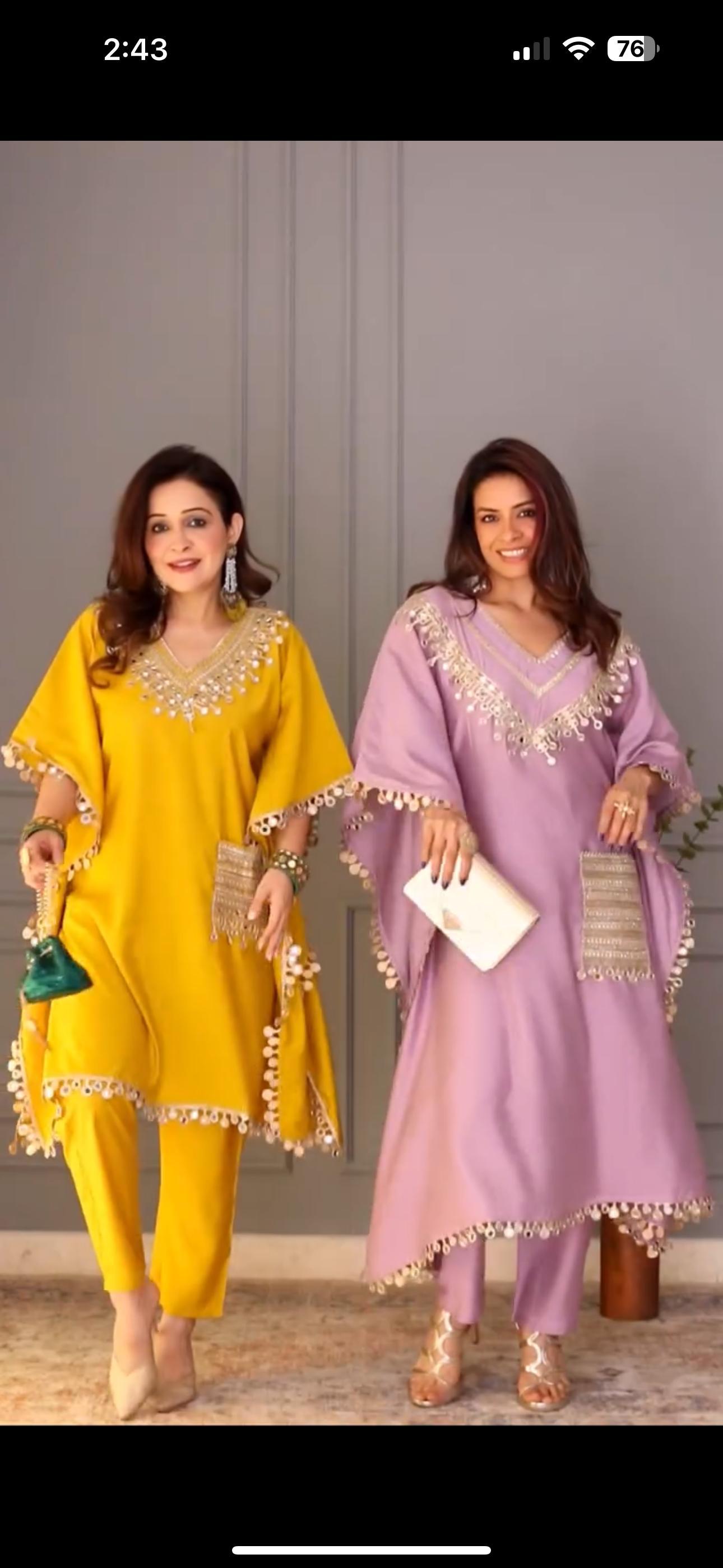 Party Wear Kaftan with Pant
