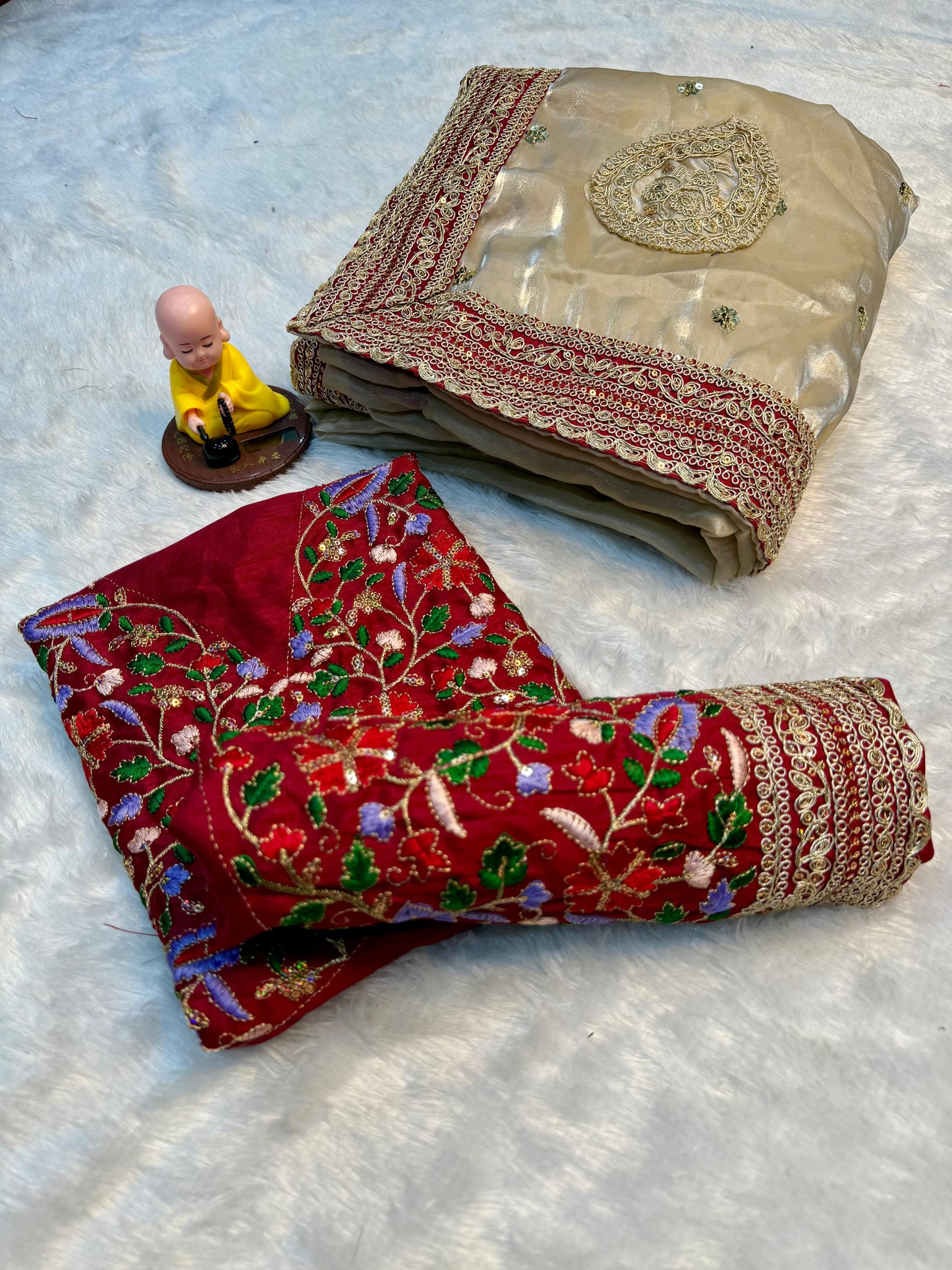 Luxury Embroidered Jimmy Choo Saree with Sequin & Dori Work