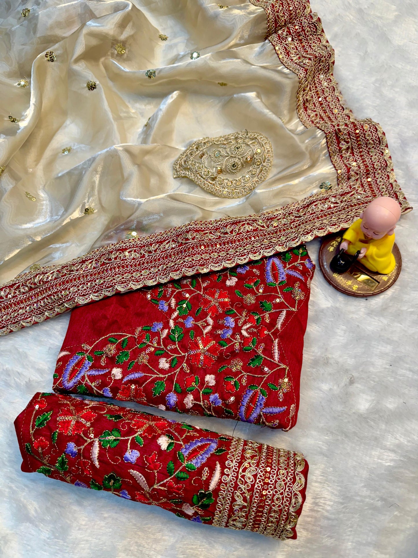 Luxury Embroidered Jimmy Choo Saree with Sequin & Dori Work