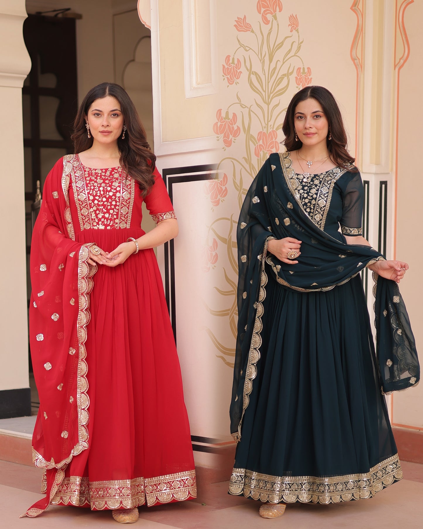 ✨Designer Faux Blooming Embroidered Gown Set ✨