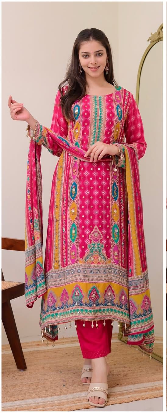 ✨ New Arrival Anarkali Kurti Set – Indian Traditional Wear | Top, Plazo & Dupatta ❣️