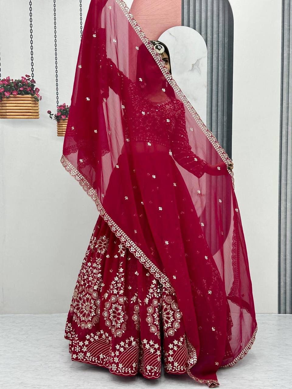 Designer Embroidered Fox Georgette Lehenga Choli
