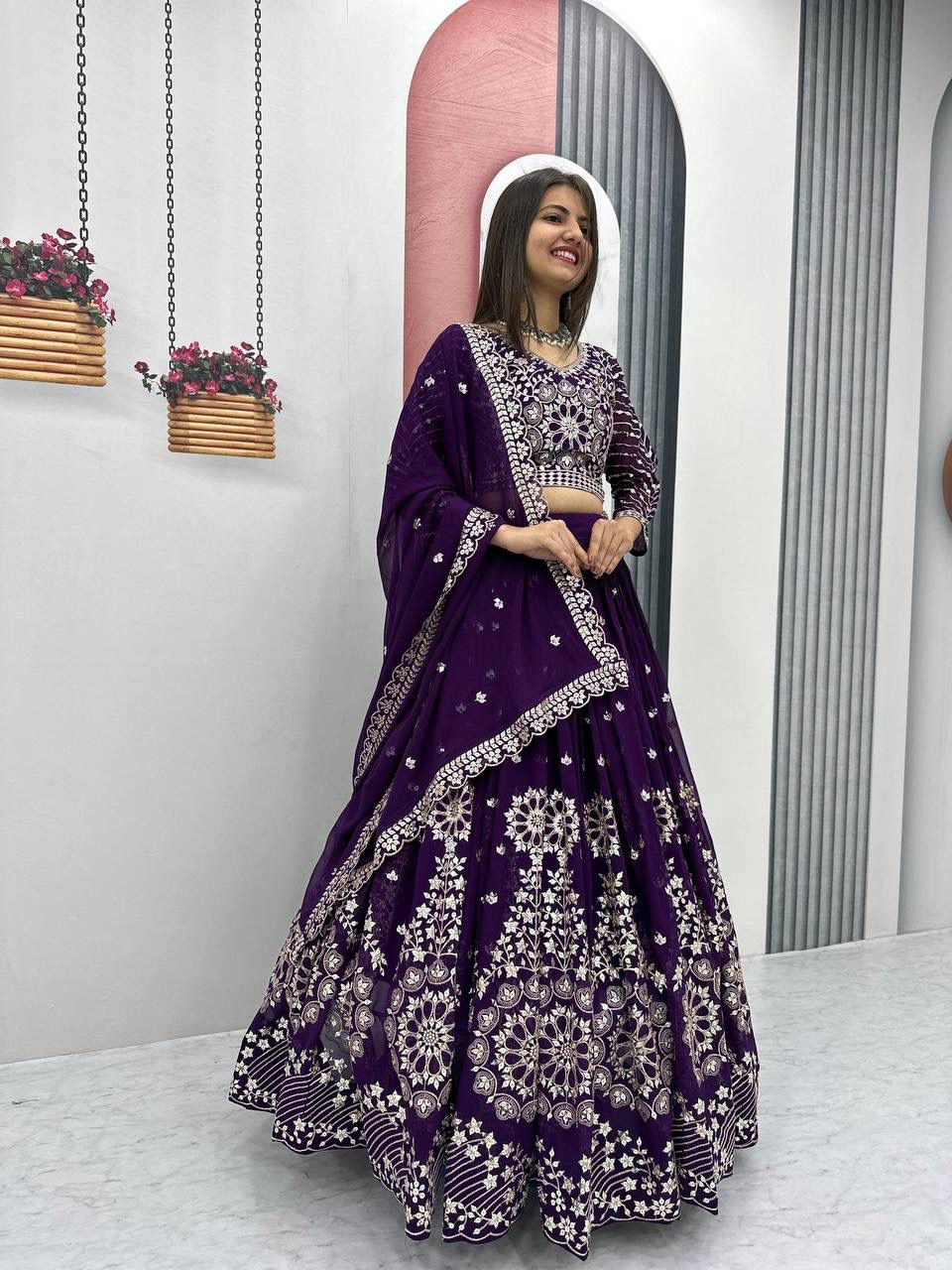 Elegant Fox Georgette Dupatta with Heavy Embroidery