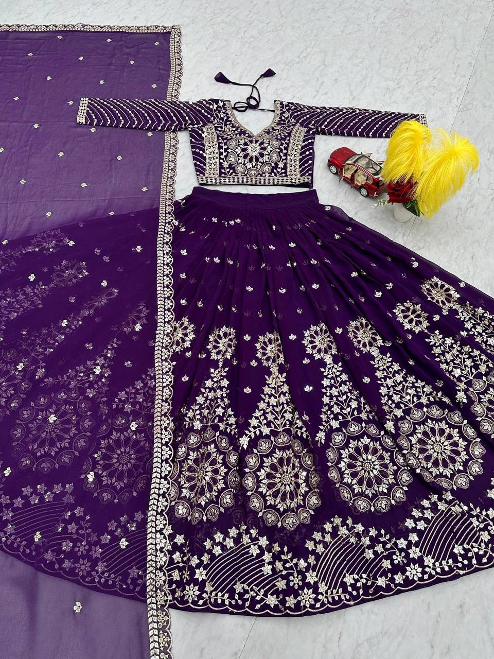Elegant Fox Georgette Dupatta with Heavy Embroidery