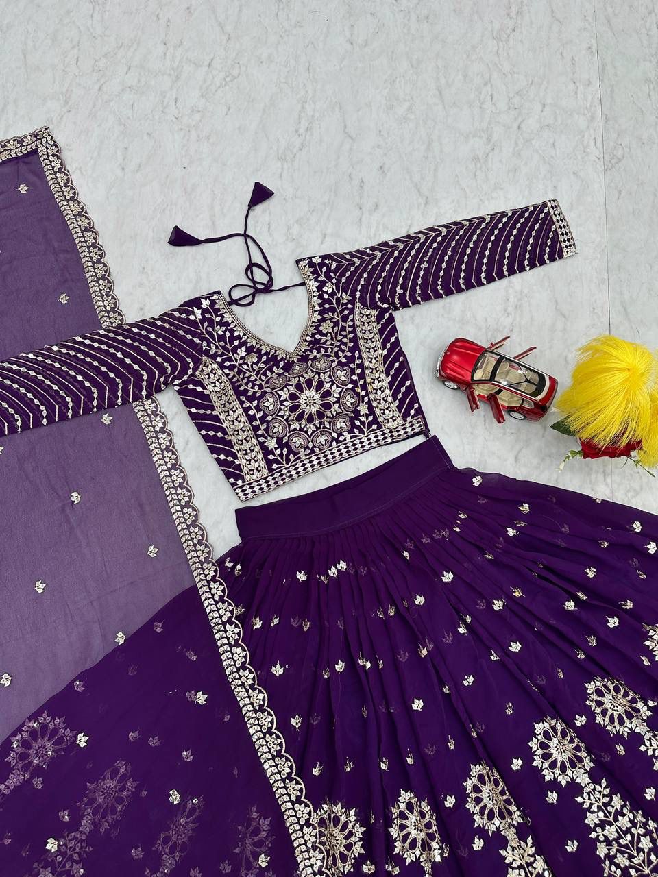 Elegant Fox Georgette Dupatta with Heavy Embroidery
