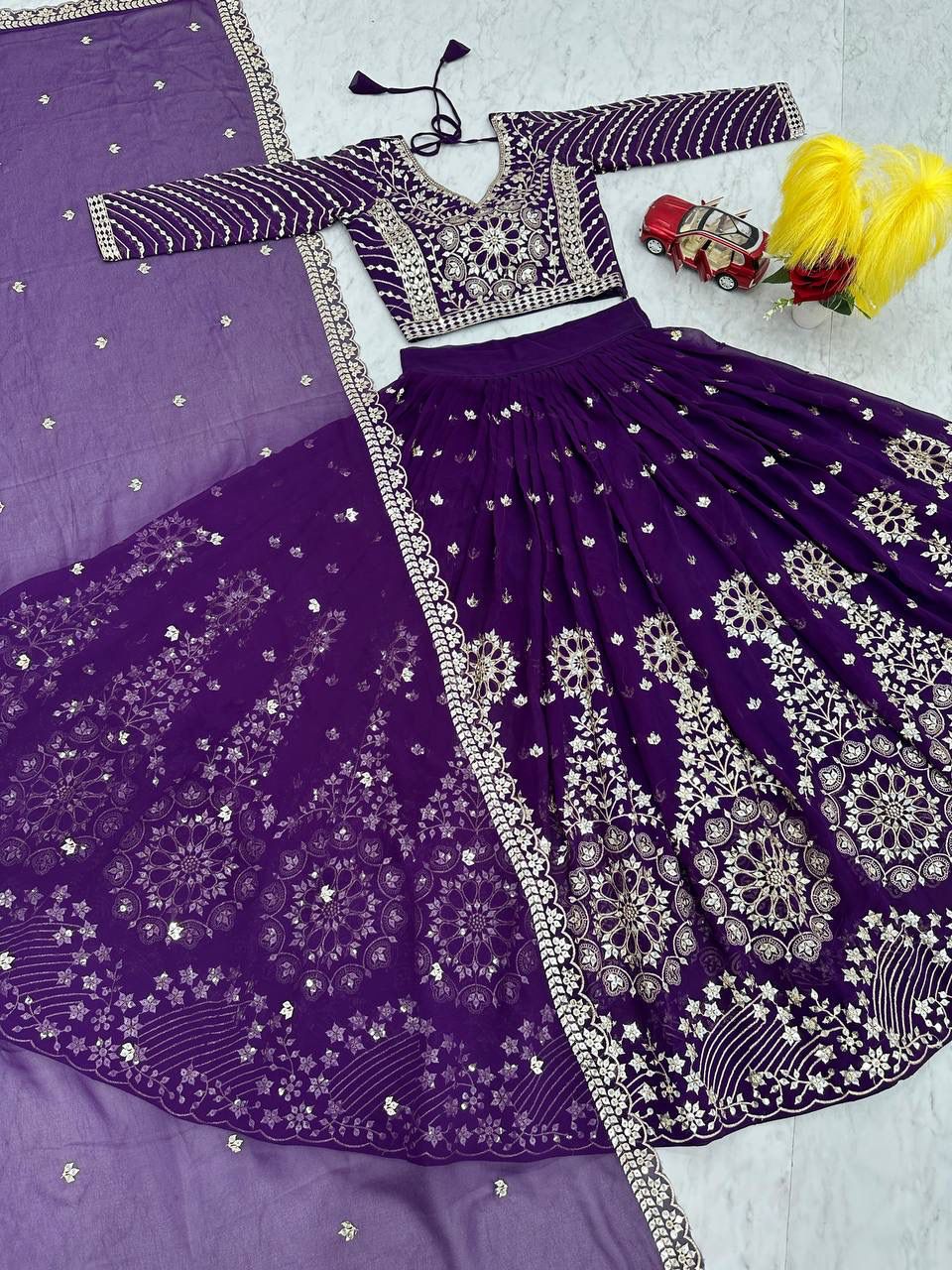 Elegant Fox Georgette Dupatta with Heavy Embroidery