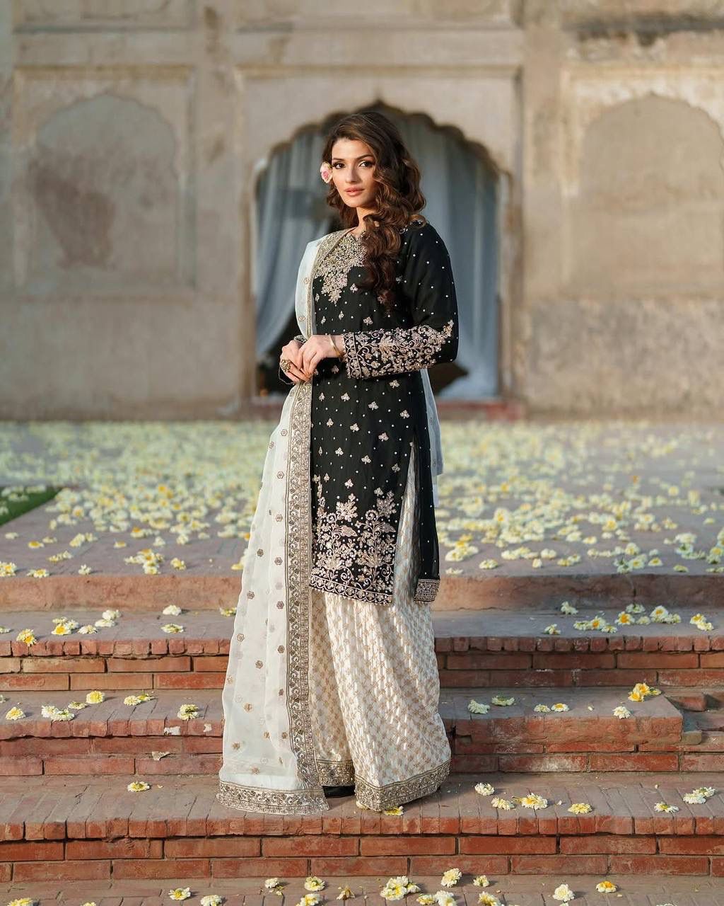 Elegant Embroidered Plazzo Suit – Her Highness Fashion