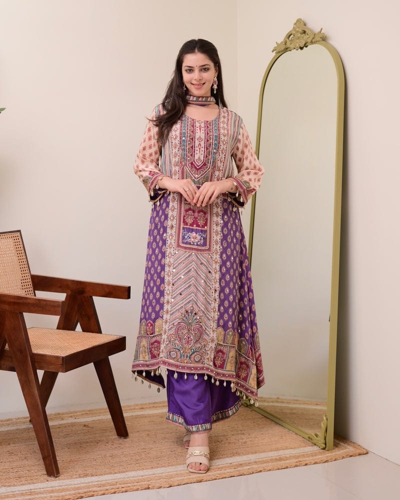 Lightweight Embroidered Kurti Set for Festive Occasions