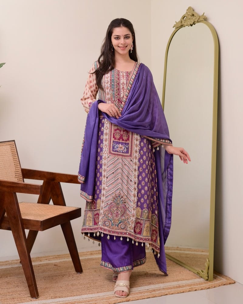 Lightweight Embroidered Kurti Set for Festive Occasions