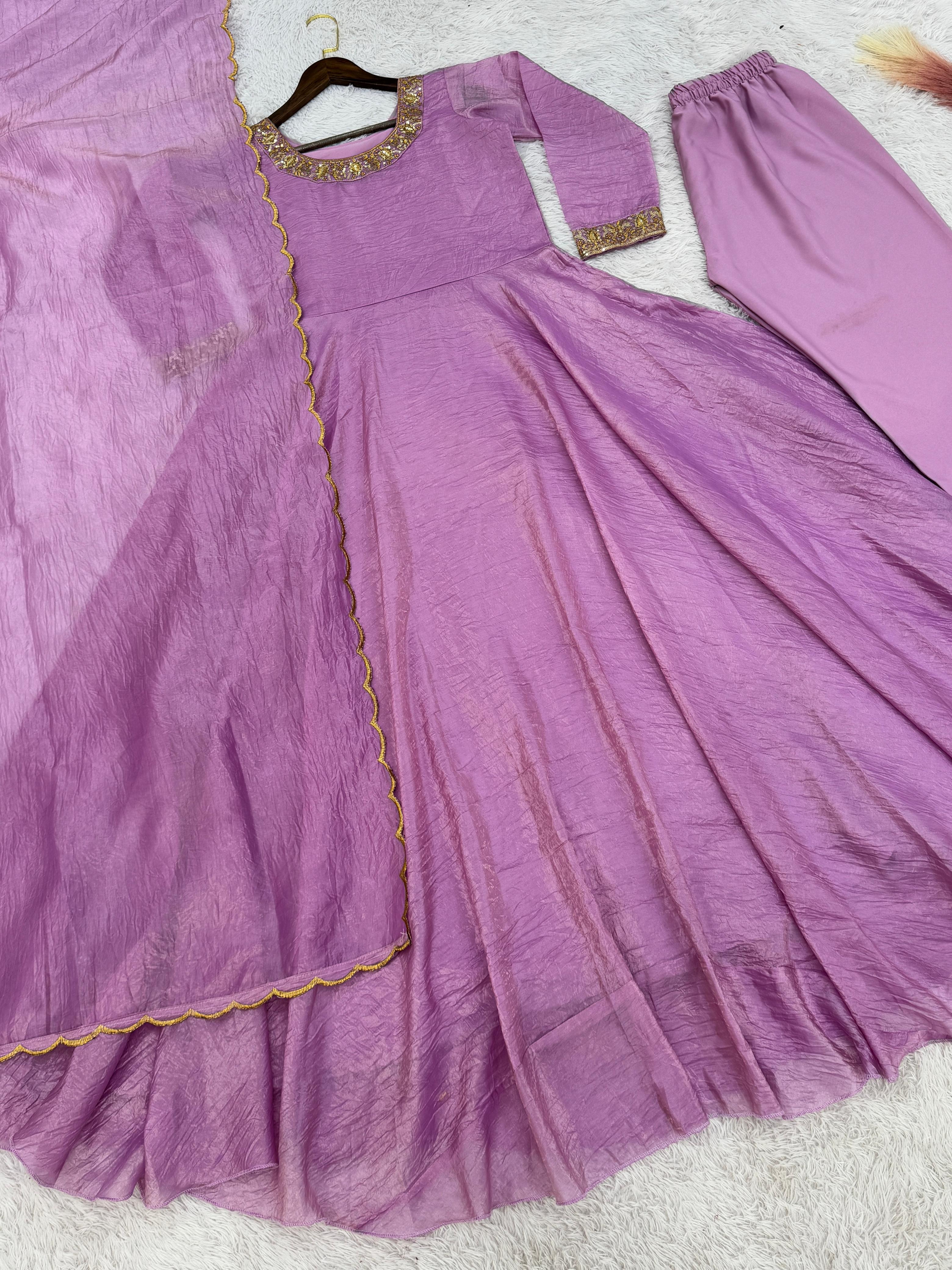 Elegant Embroidered Gown Outfit – Her Highness Fashion