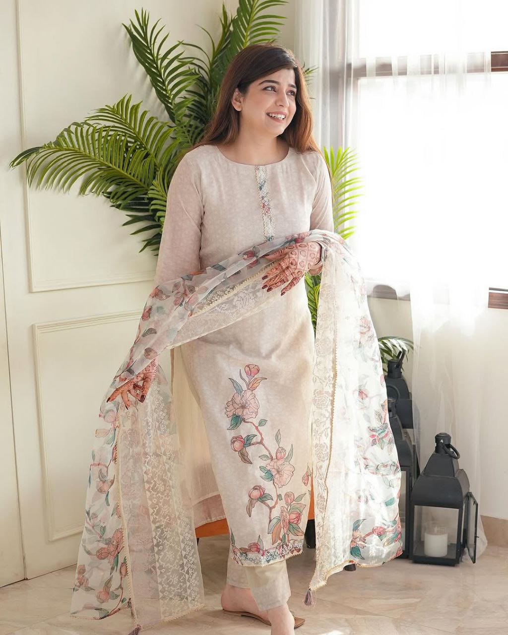 Festive and Casual Off-White Suit Set