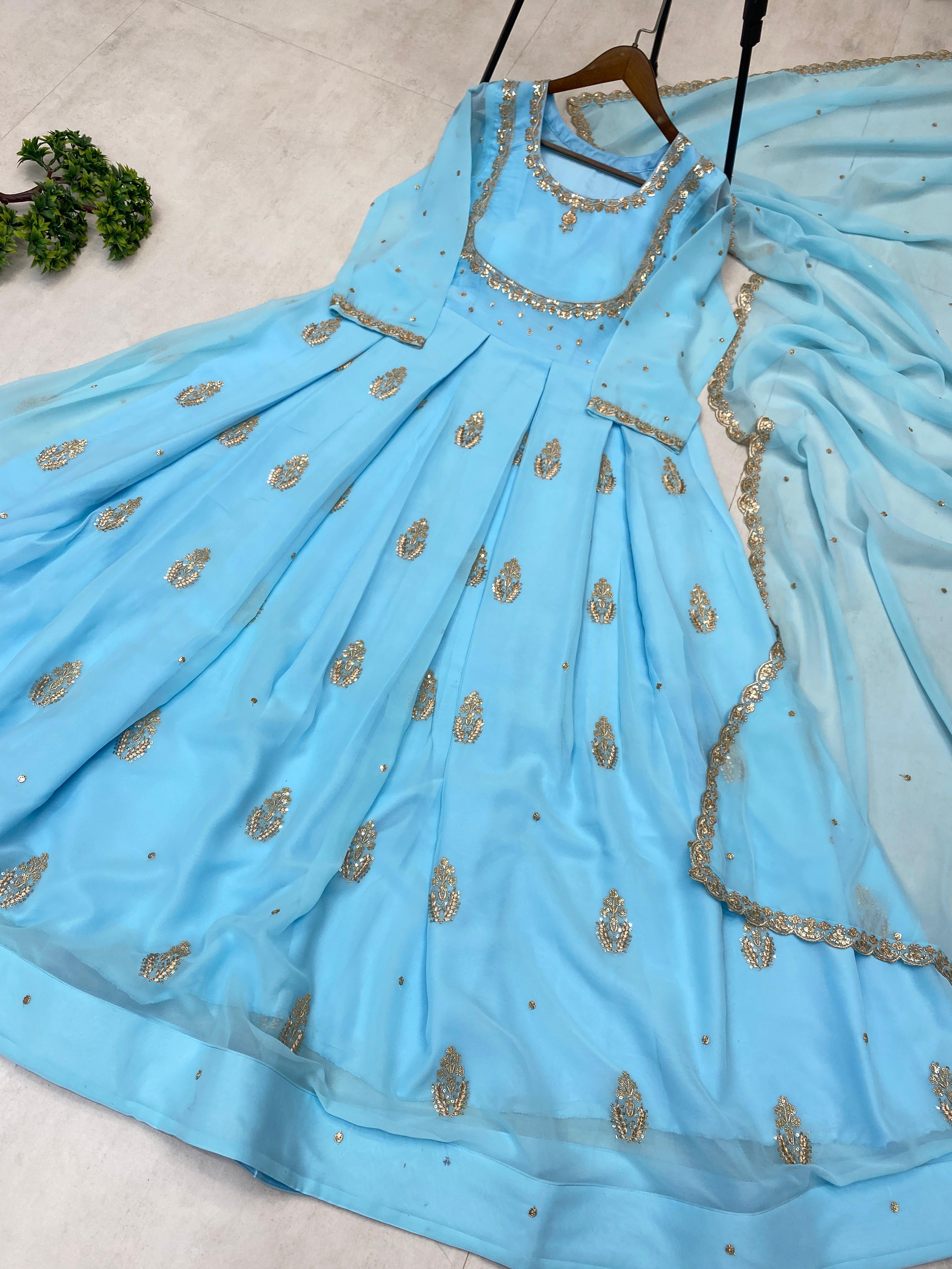 Georgette Dupatta with Sequin Embroidered Border