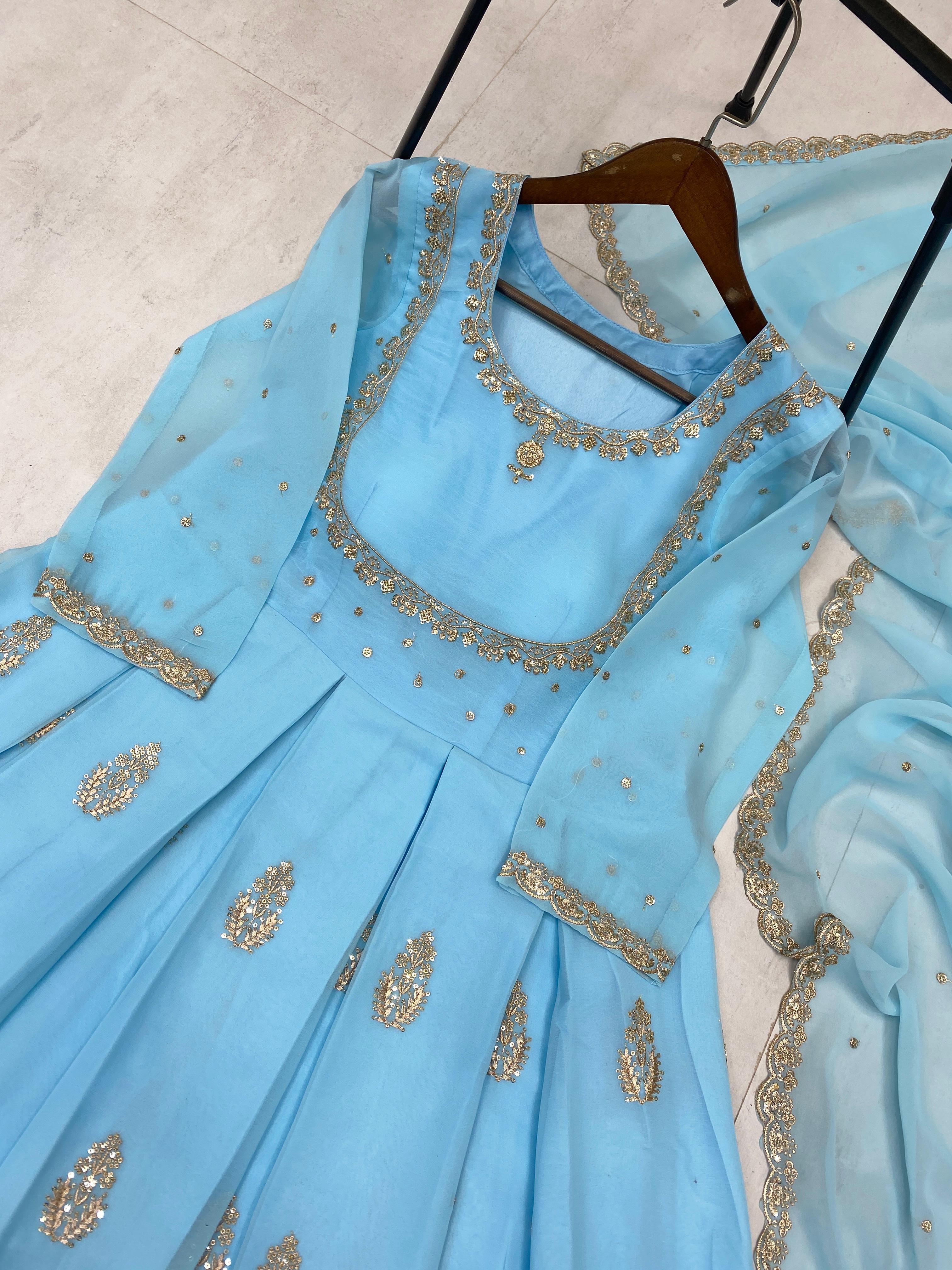 Georgette Dupatta with Sequin Embroidered Border