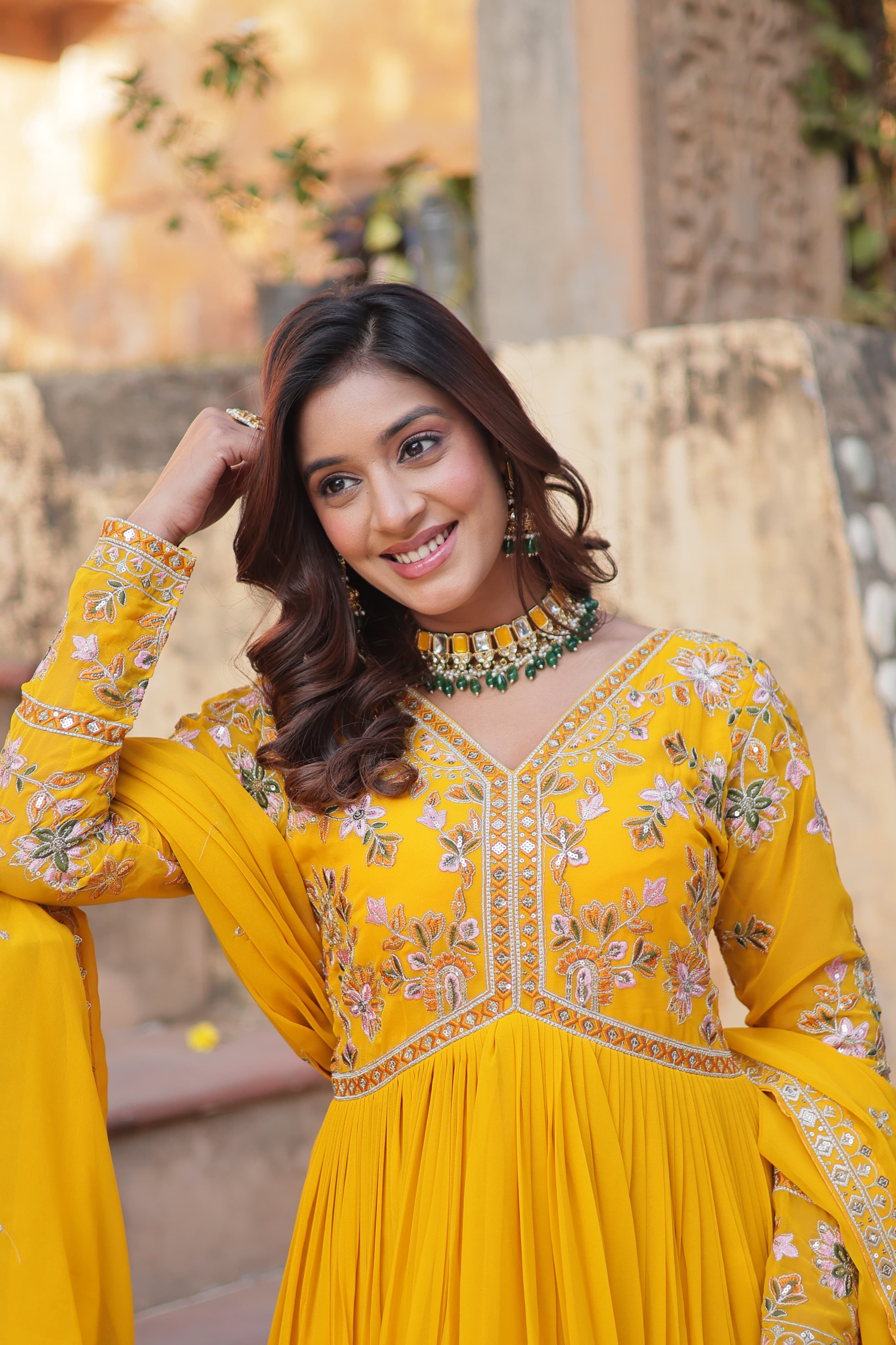 Designer gown for festive wear