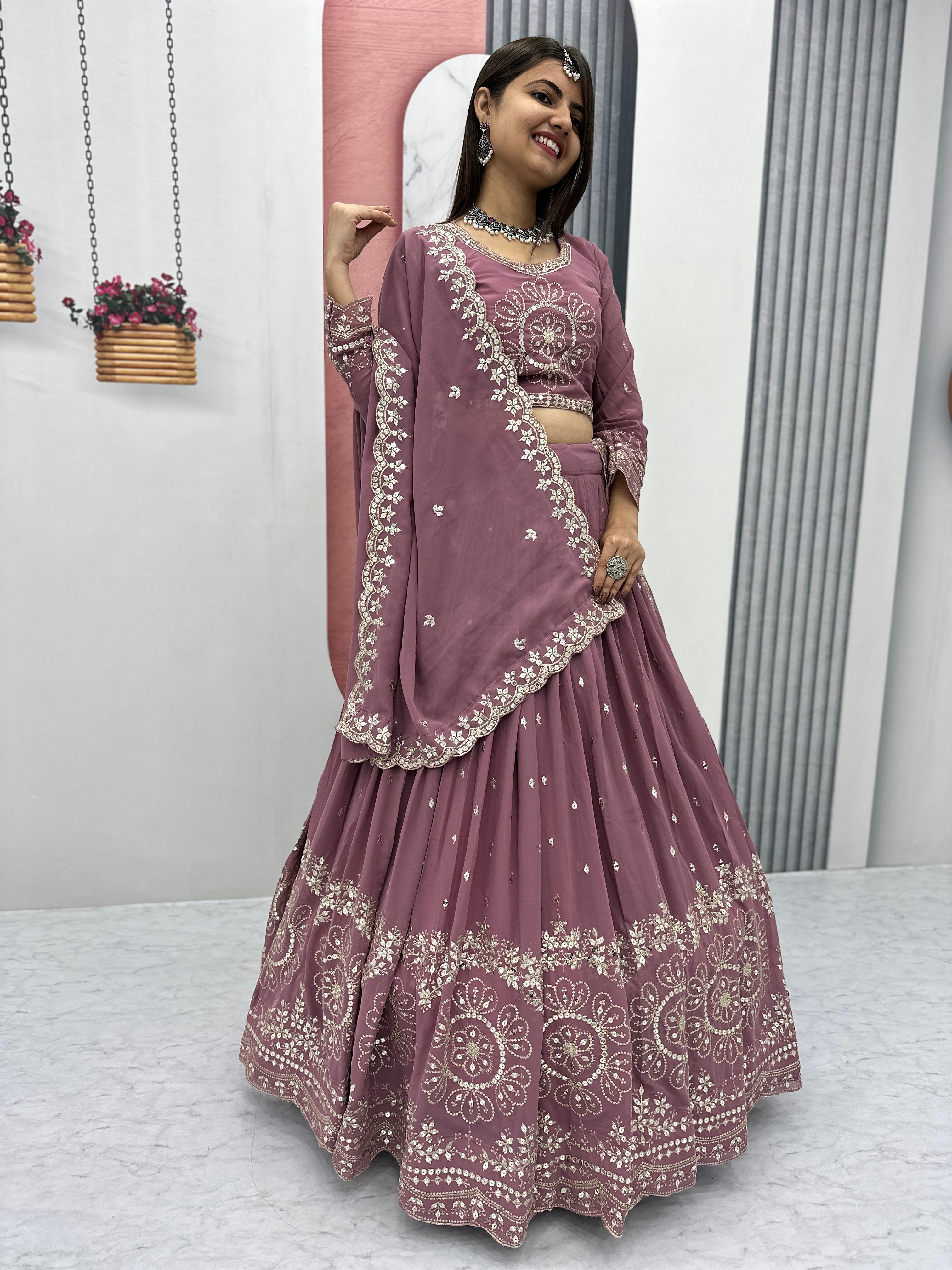 Heavy Fox Georgette Lehenga with 7mm Sequence Embroidery