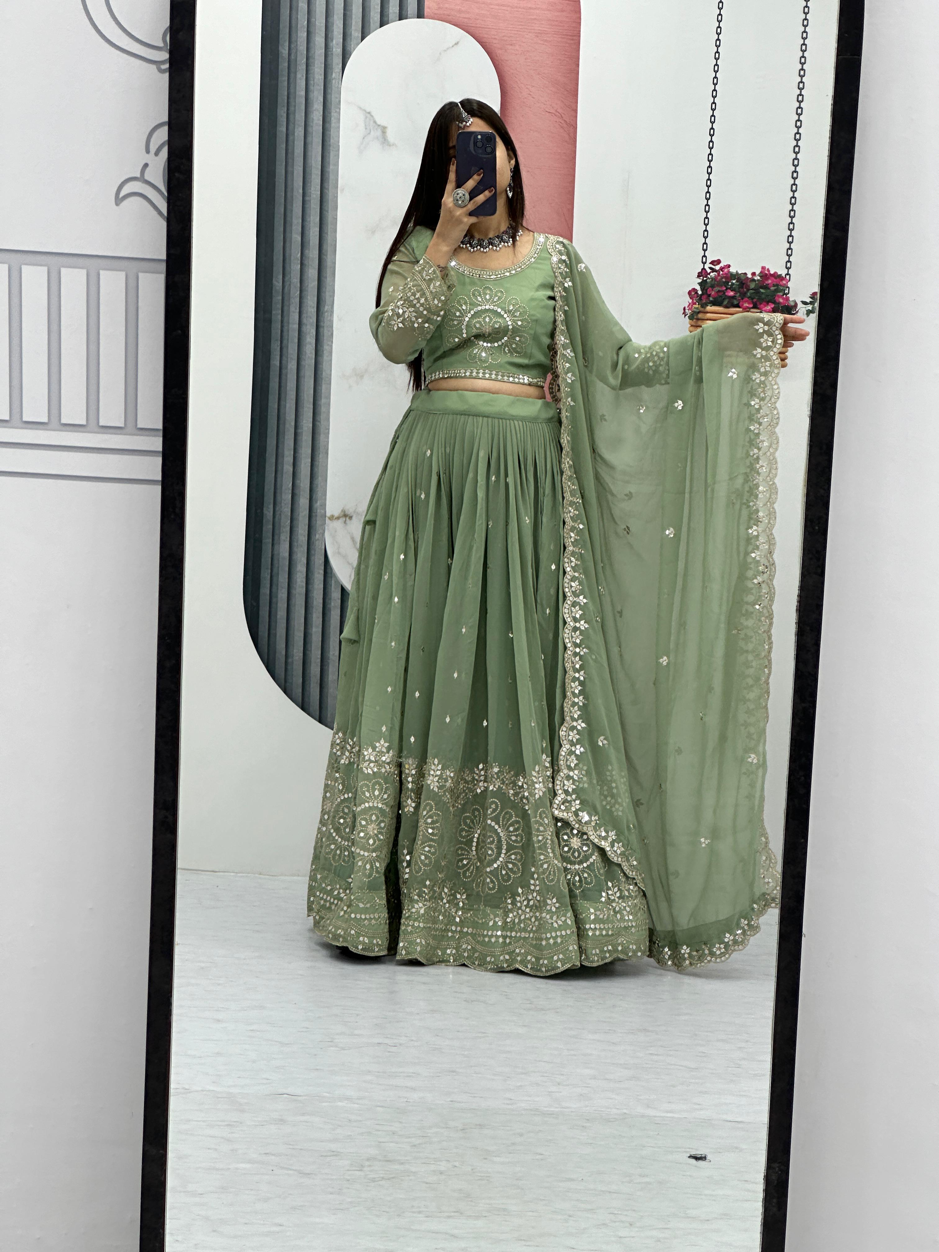 Elegant Party Wear Lehenga with Heavy Embroidery