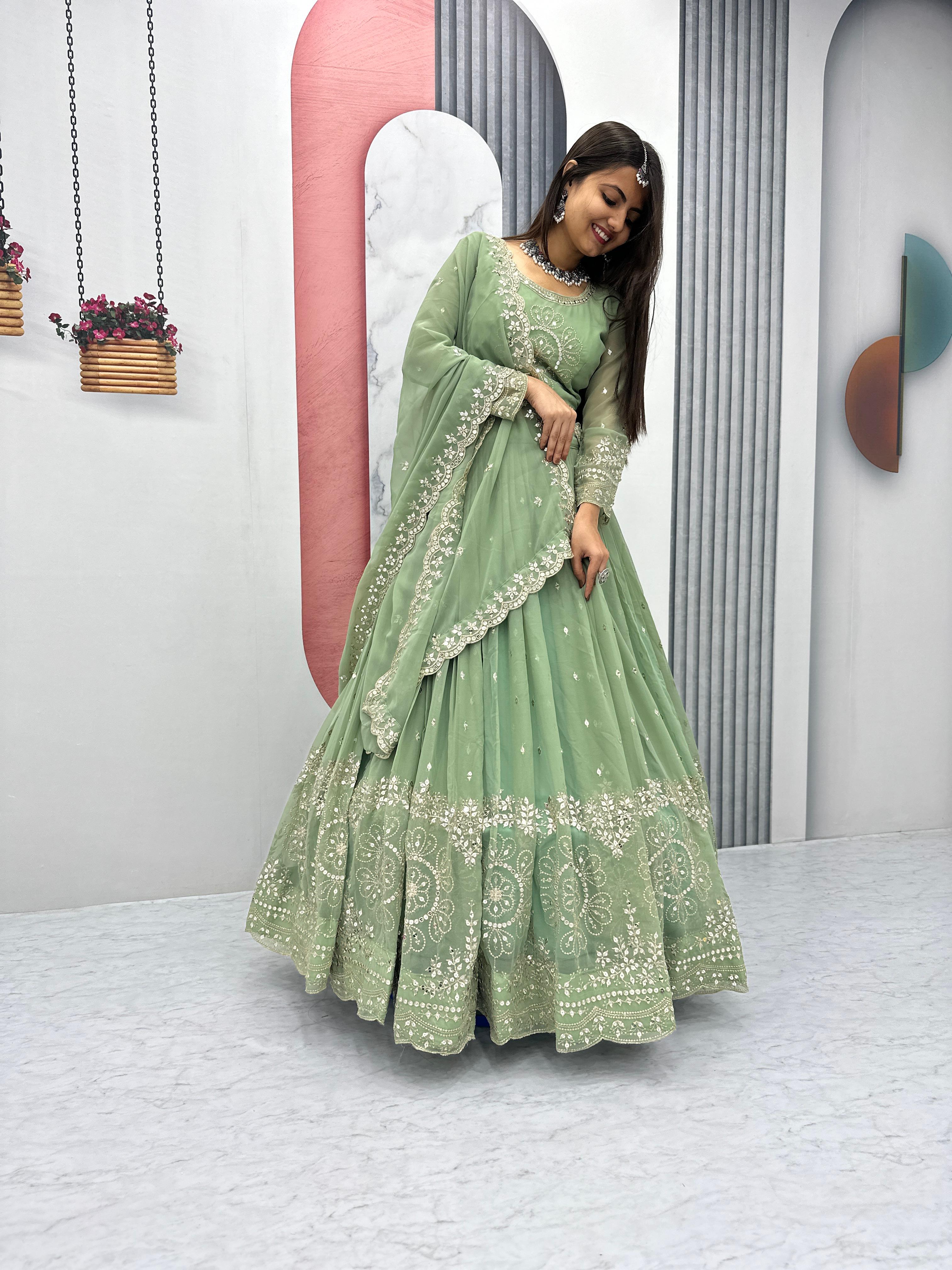 Elegant Party Wear Lehenga with Heavy Embroidery