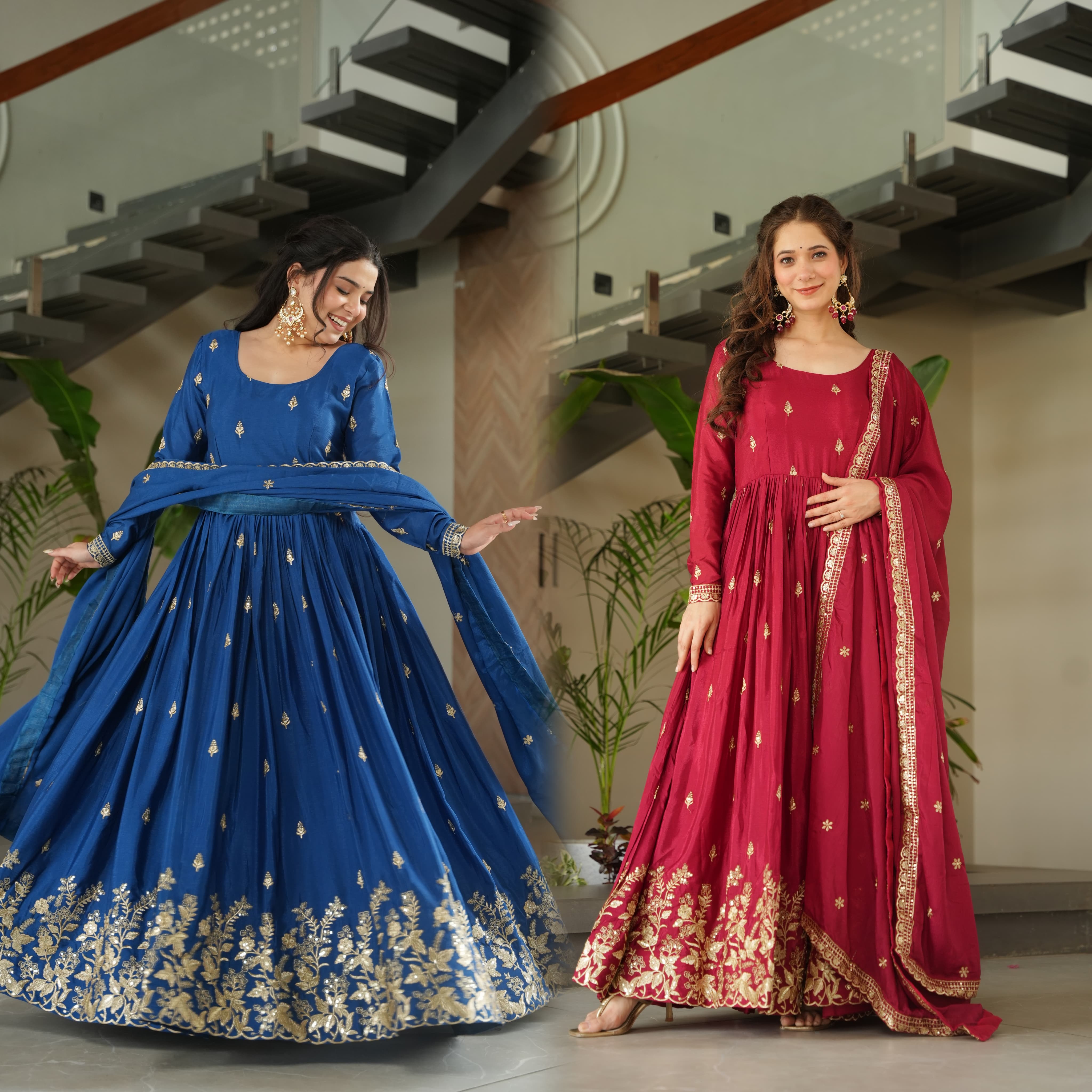 Wedding and party wear gown set