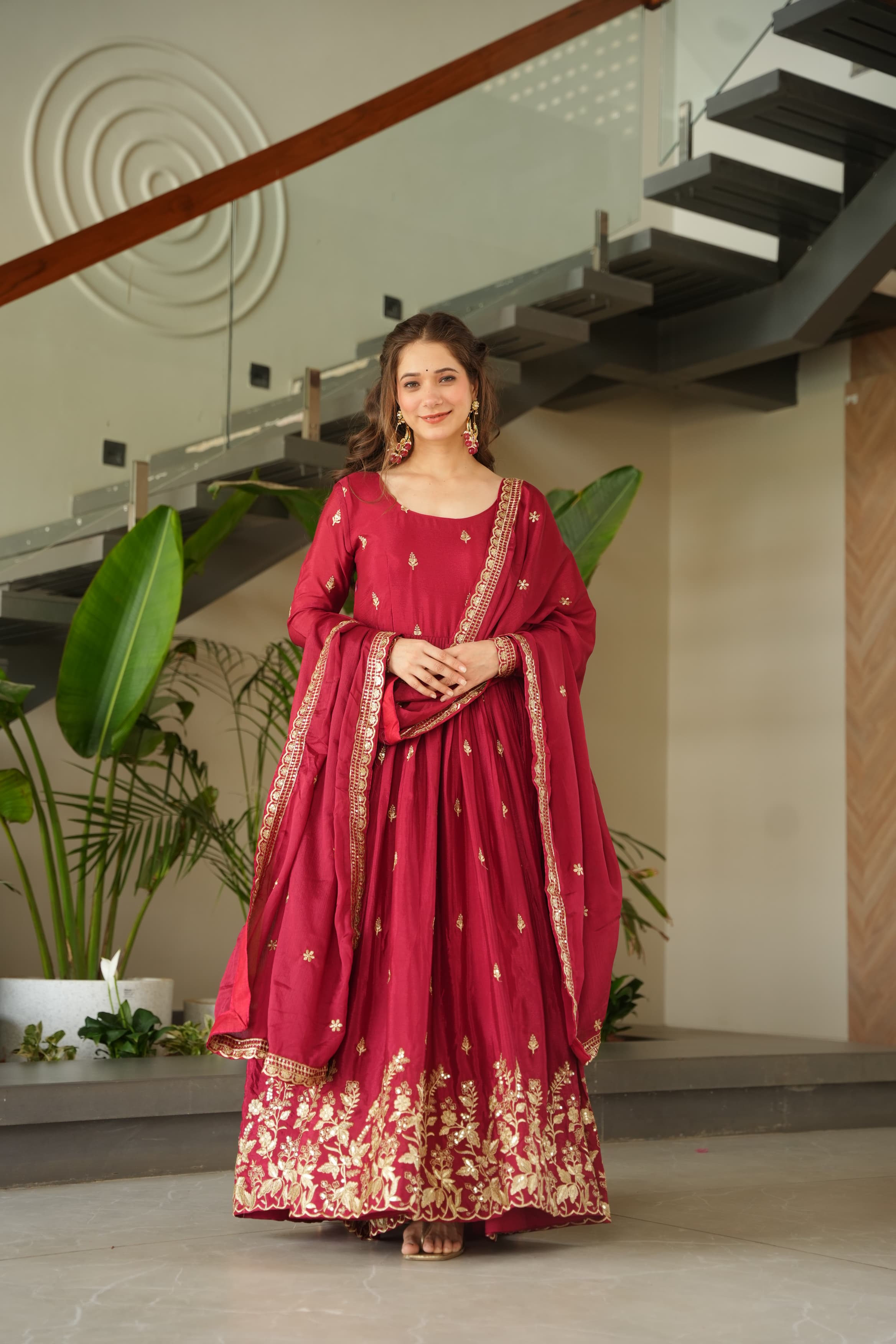 Designer gown for festive wear