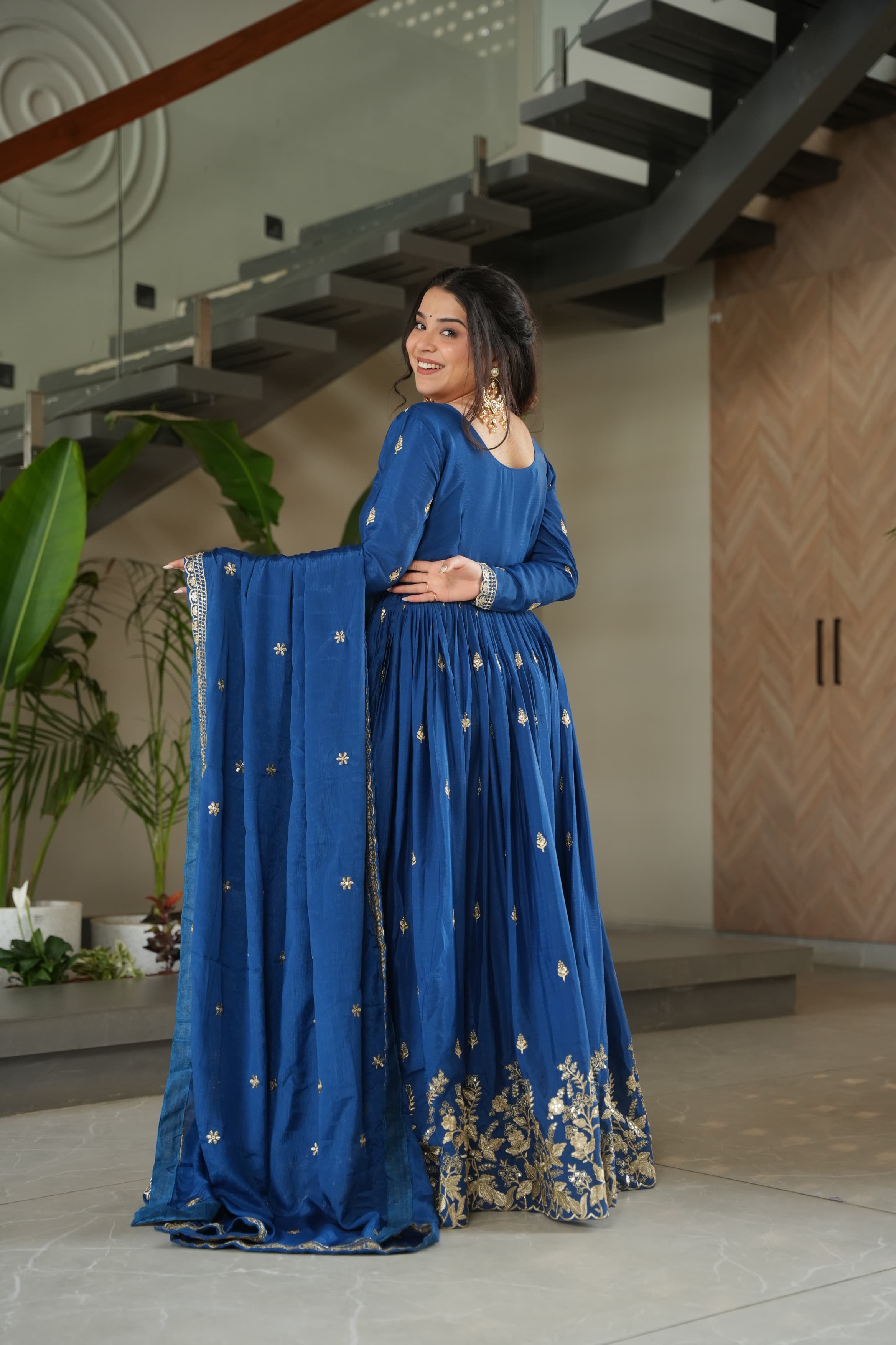 Designer festive gown set