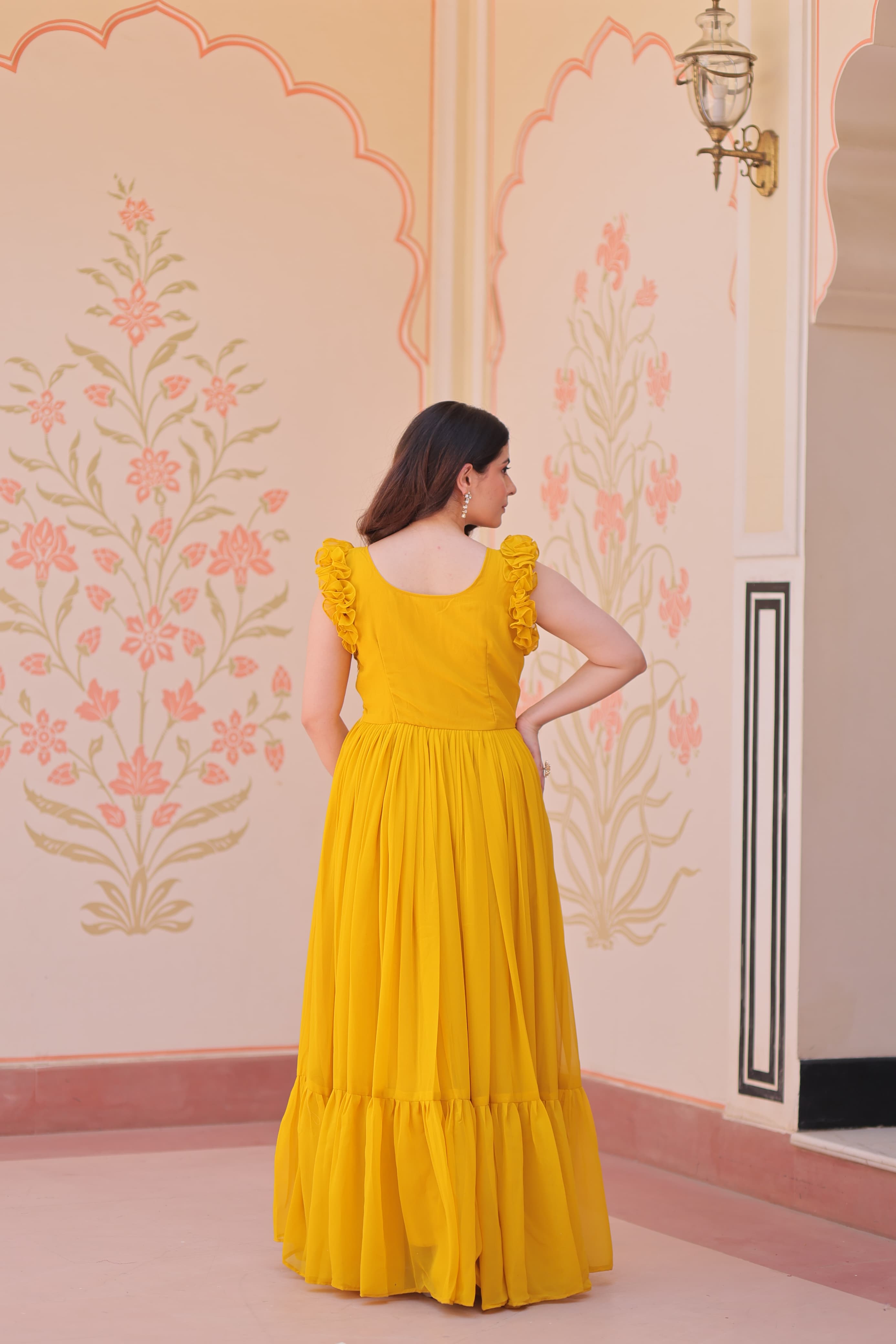 Designer Fancy V-Neck Party Wear Gown