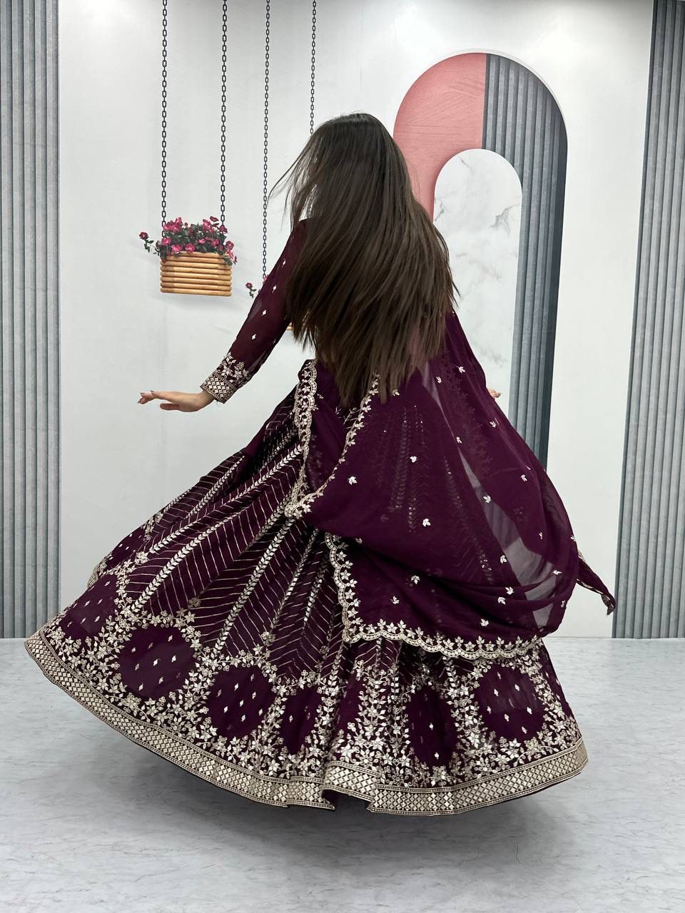 Designer Embroidered Georgette Lehenga for Women