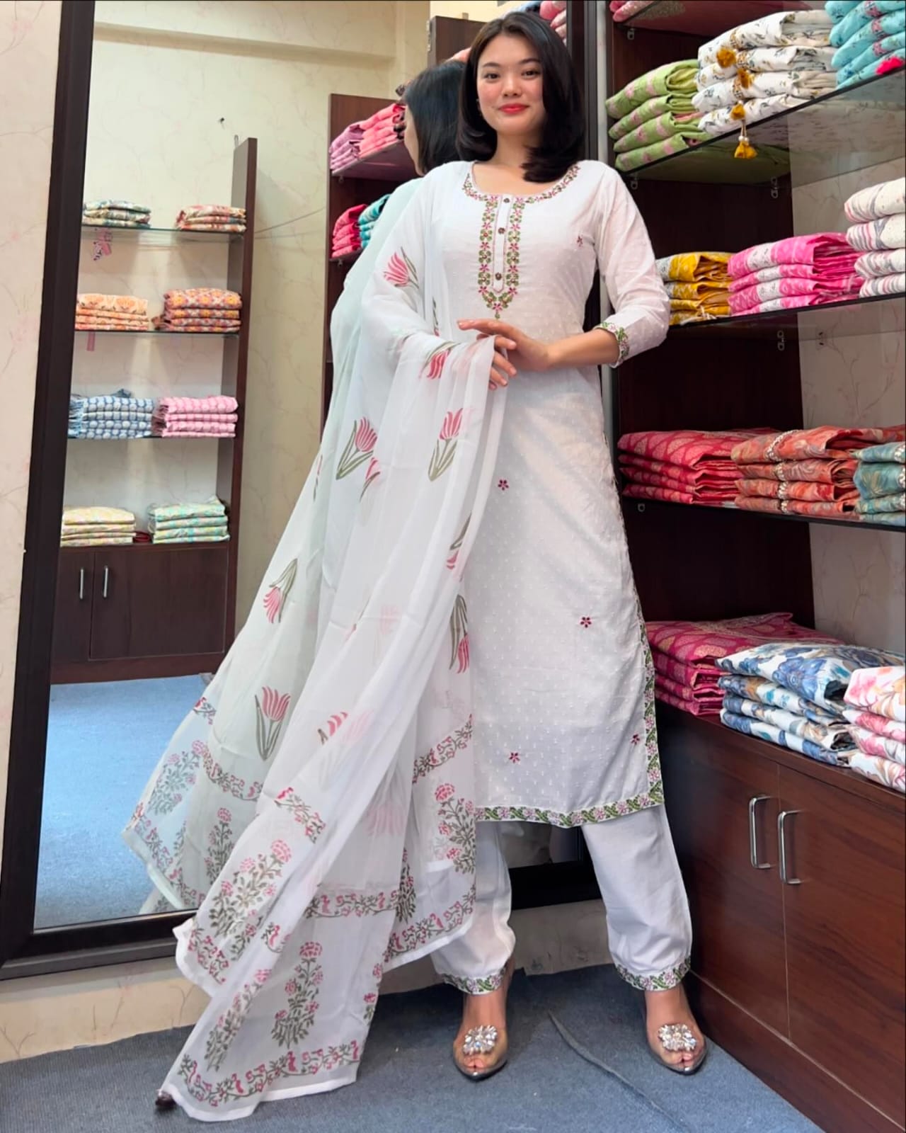 Designer Embroidered Georgette Suit Set