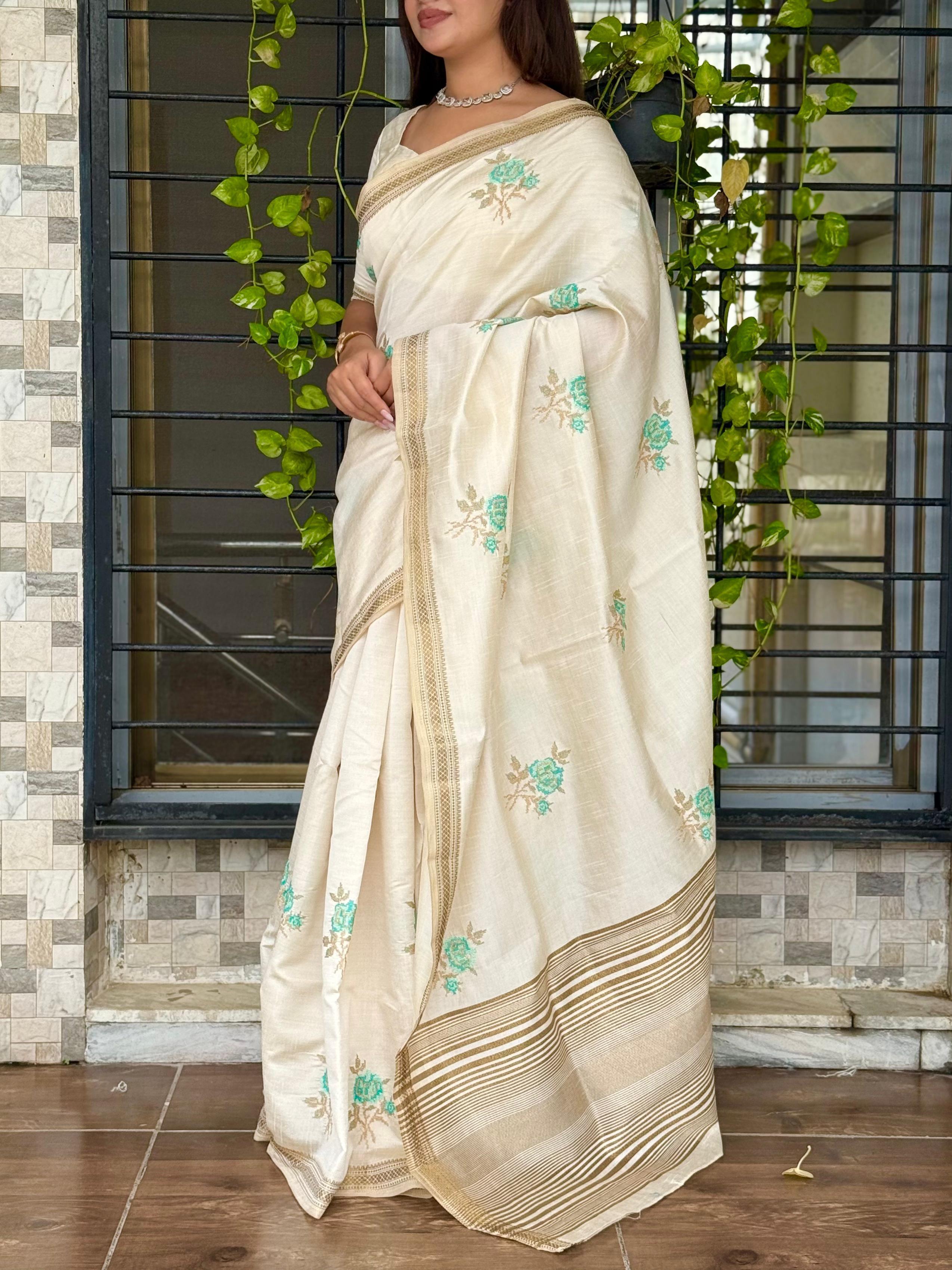 Traditional Tusser Silk Saree for Wedding Wear