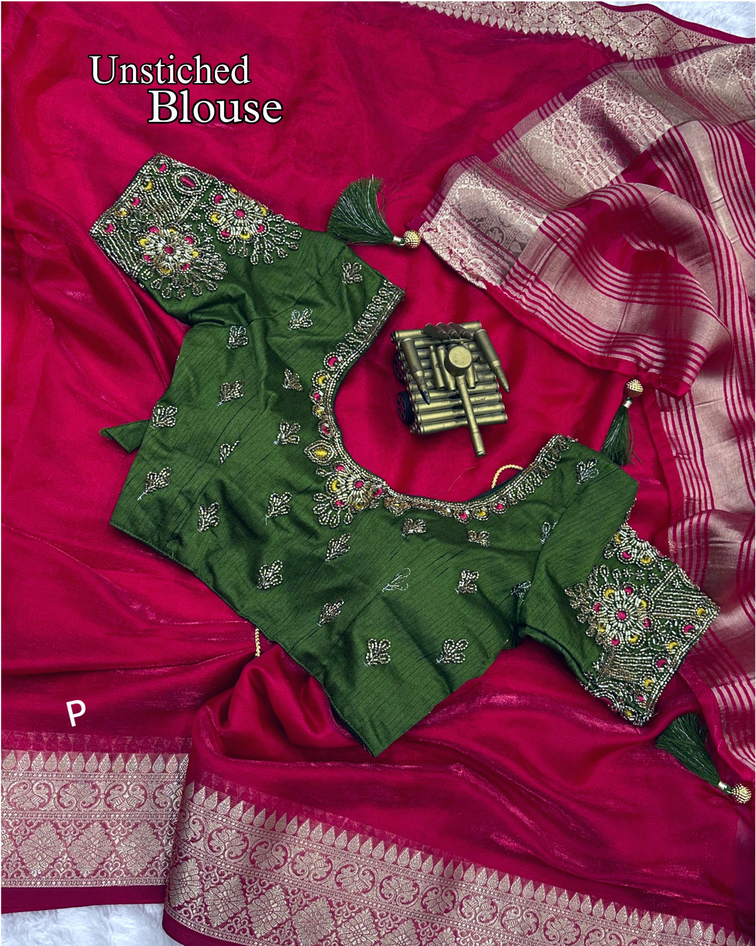 Elegant Fandy Satin Saree with Zari Weaving