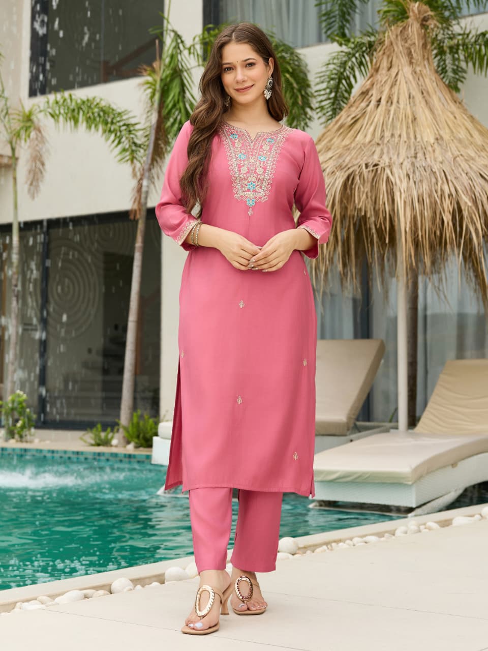 Elegant Viscose Chanderi Suit Set – Festive Ethnic Wear