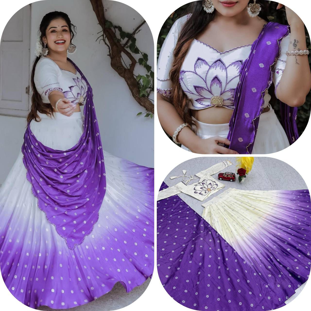 Chinon digital print lehenga choli with handwork blouse and 2.30 m dupatta