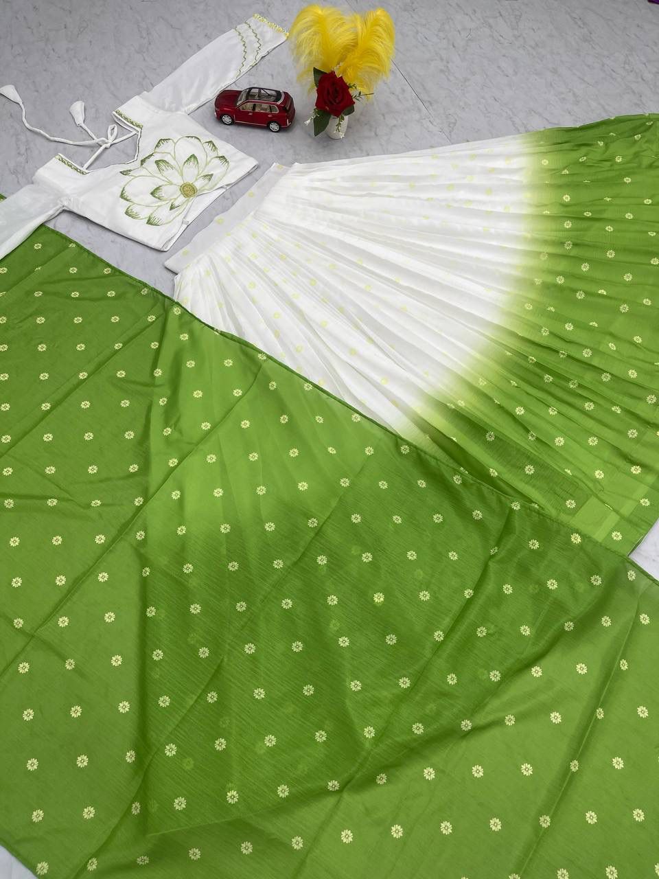Festive wedding wear lehenga choli set in chinon with micro cotton lining
