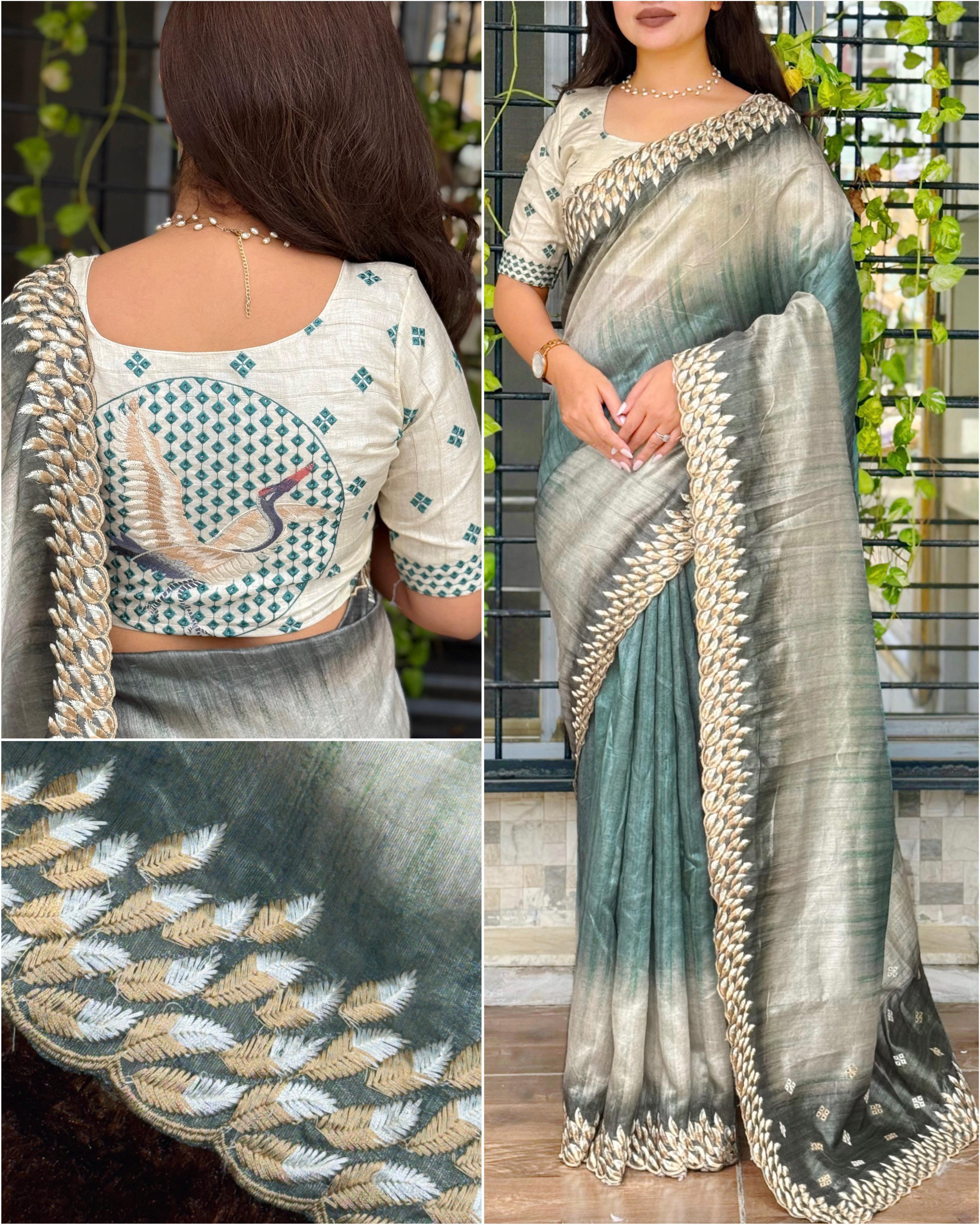 Designer Tusser Silk Saree for Festive and Wedding Wear