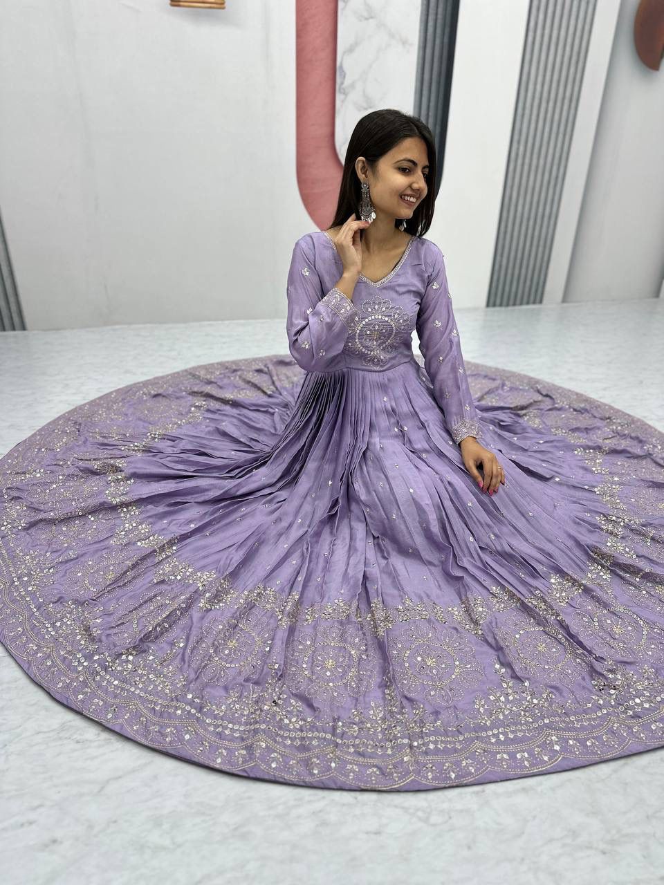Elegant Fully Stitched Chinon Suit by Her Highness Fashion