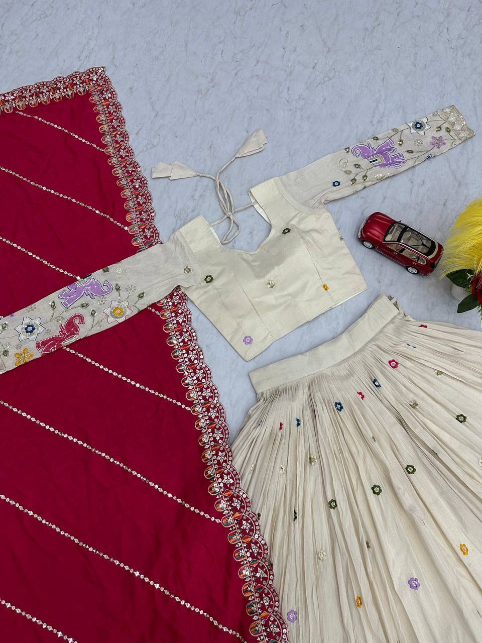 Designer Tissue Silk Lehenga Choli with Vichitra Silk Dupatta
