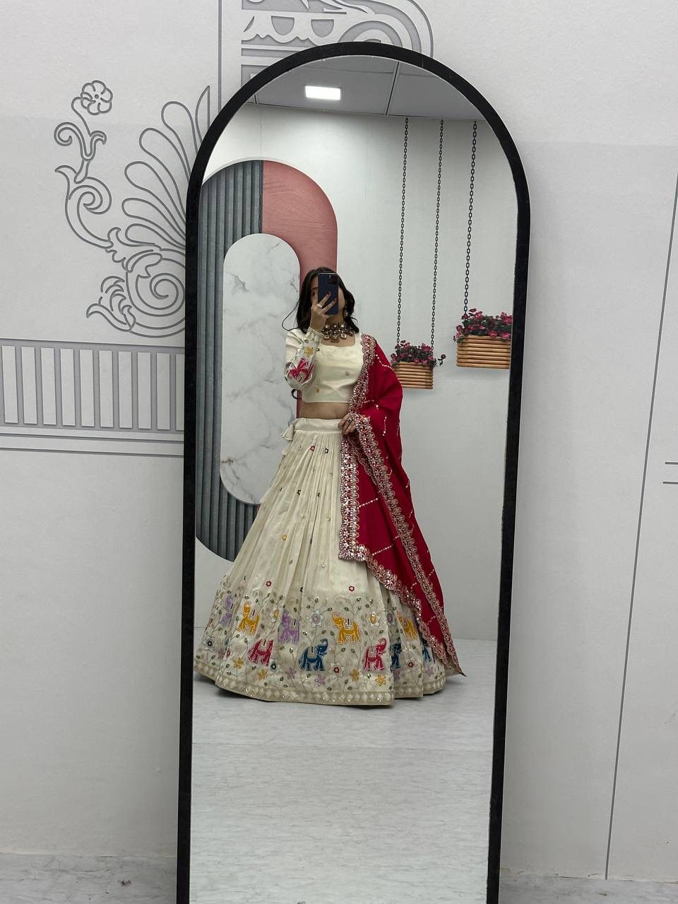 Designer Tissue Silk Lehenga Choli with Vichitra Silk Dupatta