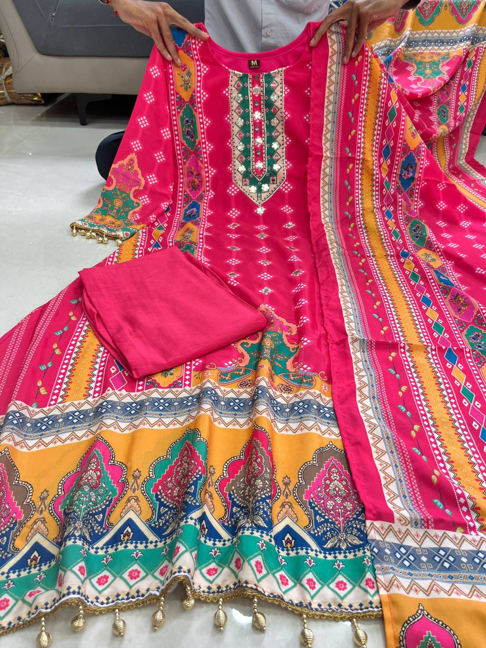 Elegant Ready-Made Kurti Set with Cotton Lining – Her Highness Fashion