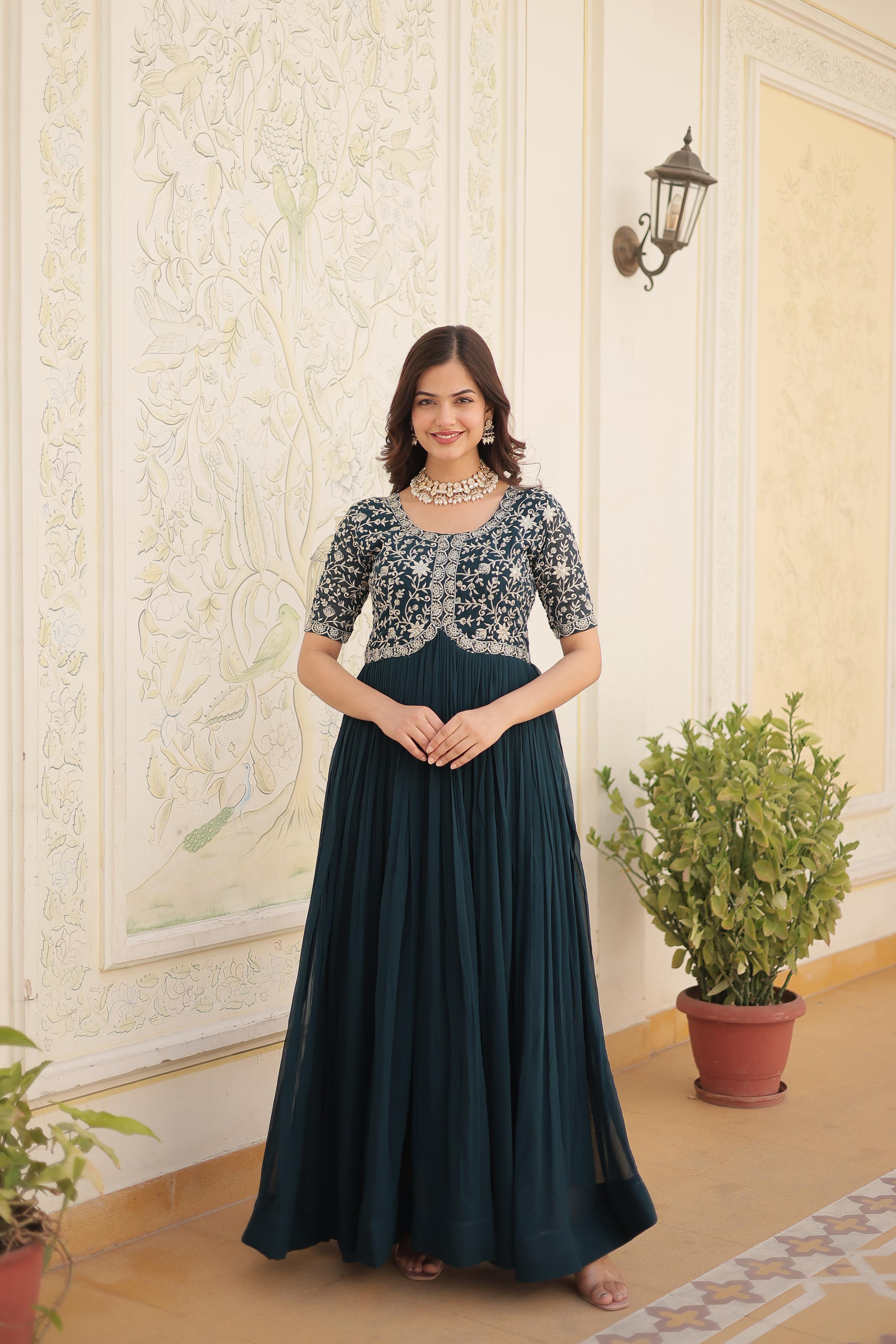 Festive wear embroidered gown by Her Highness Fashion
