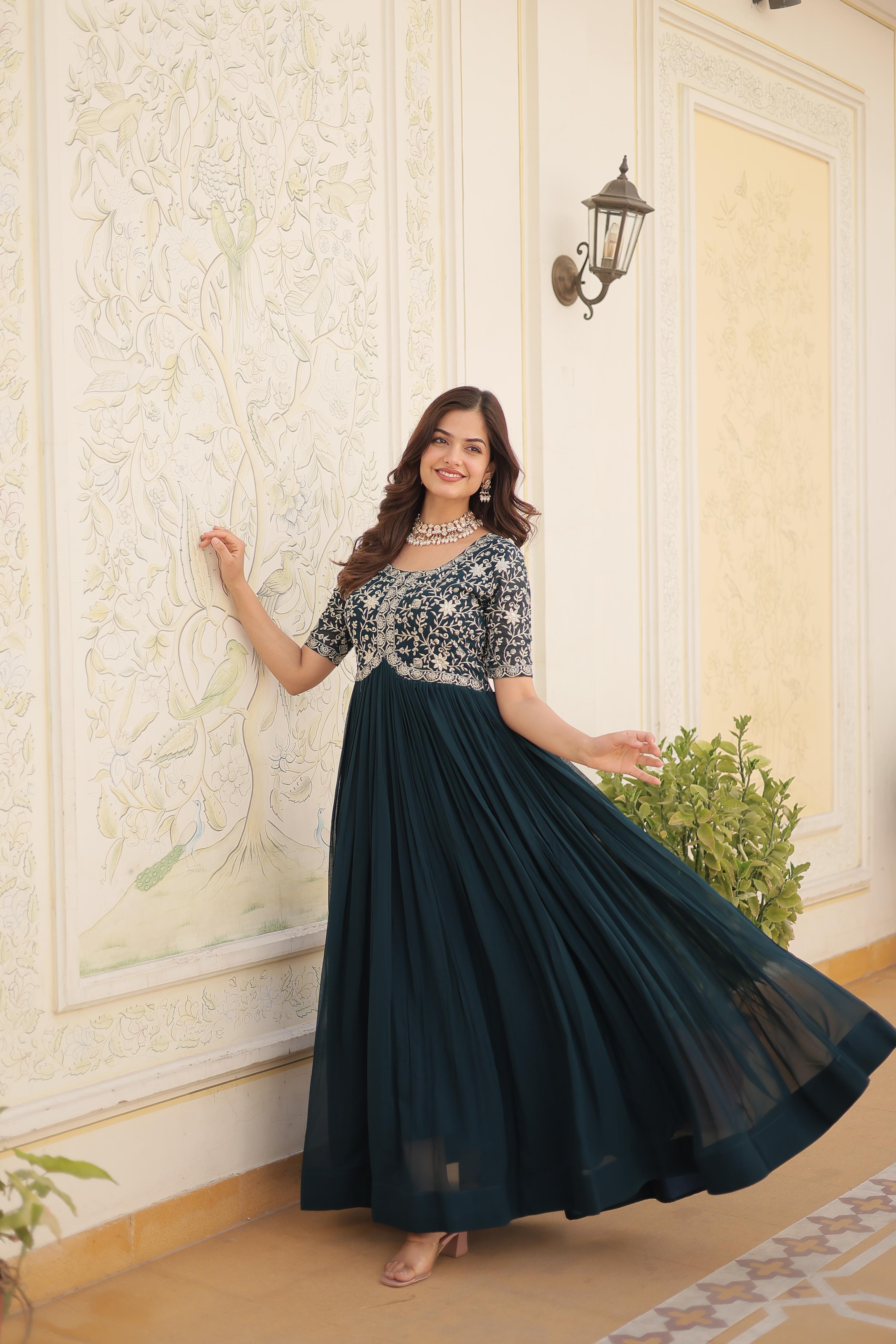Festive wear embroidered gown by Her Highness Fashion