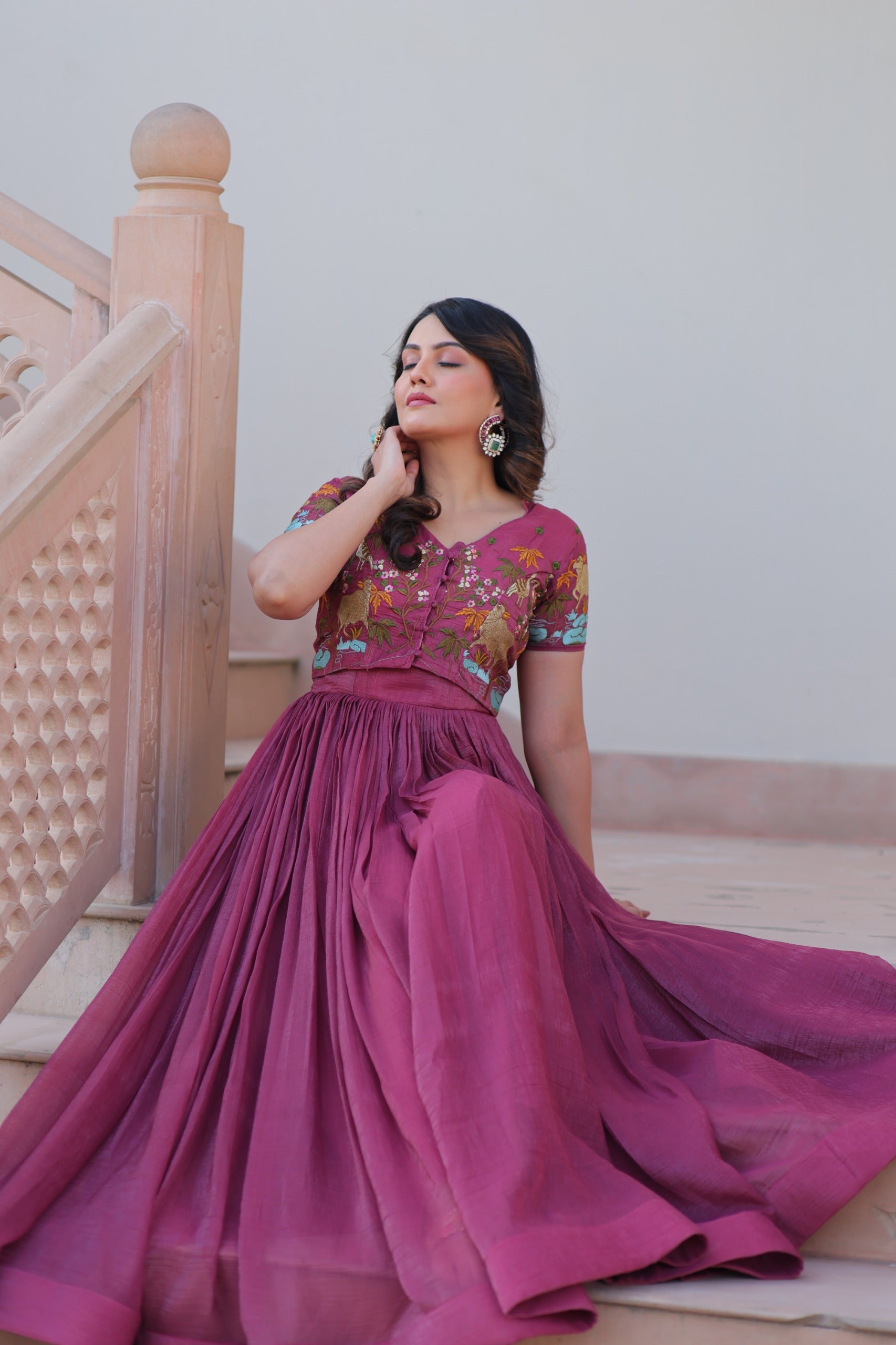 Elegant Silver Party Wear Gown Her Highness Fashion