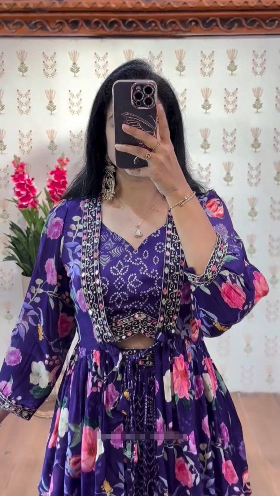 Chinon Embroidered Lehenga Set with Heavy Thread Work Shrug and Fully Stitched Top – Festive & Wedding Wear for Women