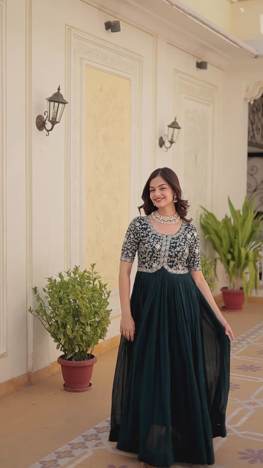Festive wear embroidered gown by Her Highness Fashion