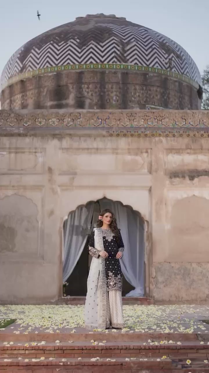 Heavy Embroidery Sequin Work Suit for Festive Wear