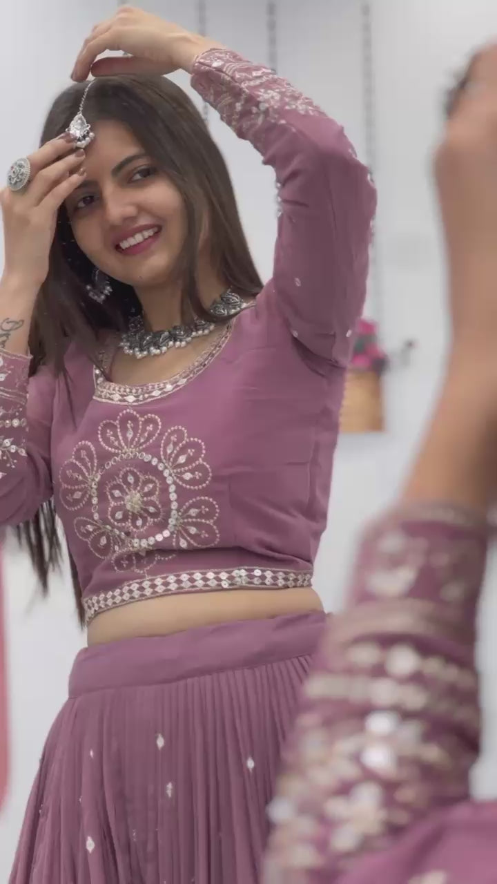Heavy Fox Georgette Lehenga with 7mm Sequence Embroidery