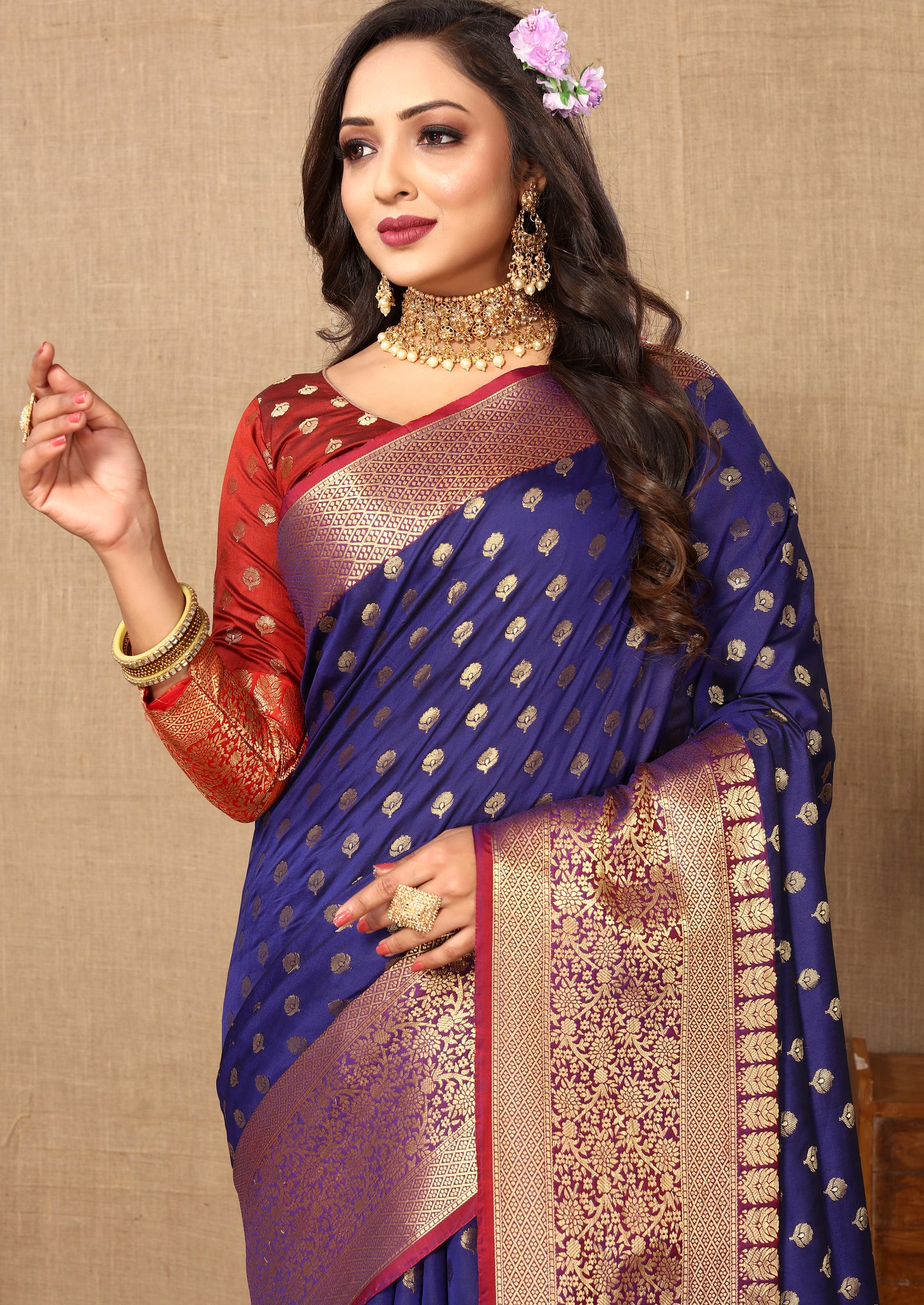 Refreshing Blue  Color Soft katan Silk Saree