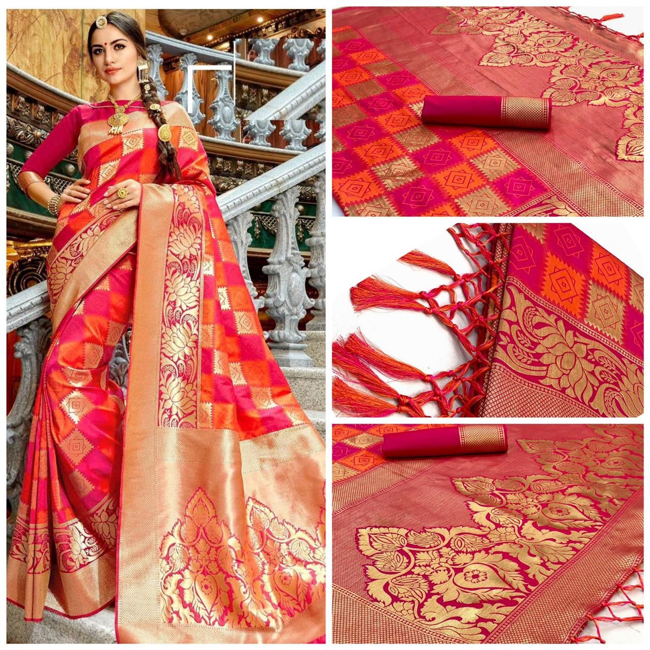 Malti  Color Soft Lichi Silk Saree